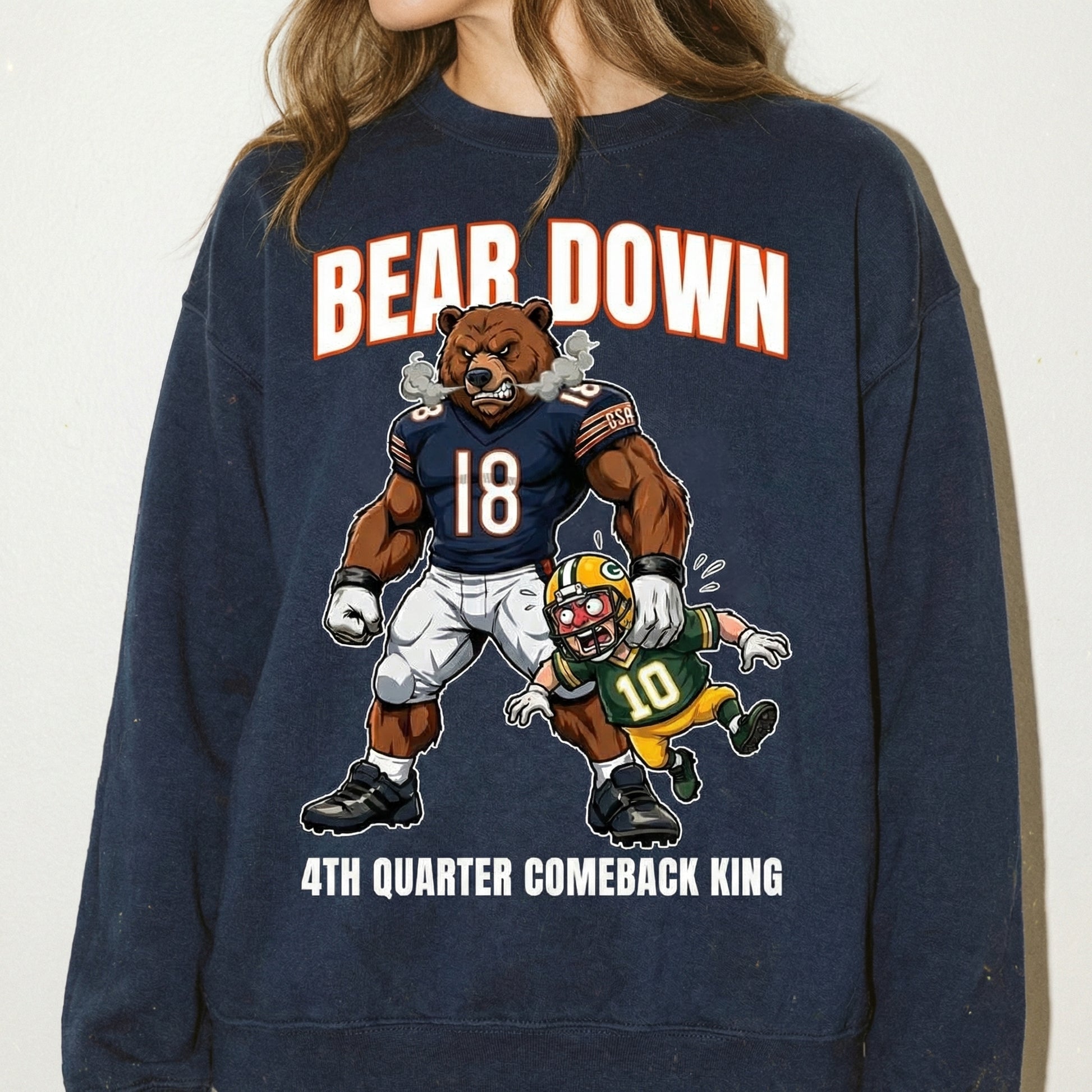 4th Quarter Comeback King Football Sweatshirt – Vintage Fan Graphic Crewneck