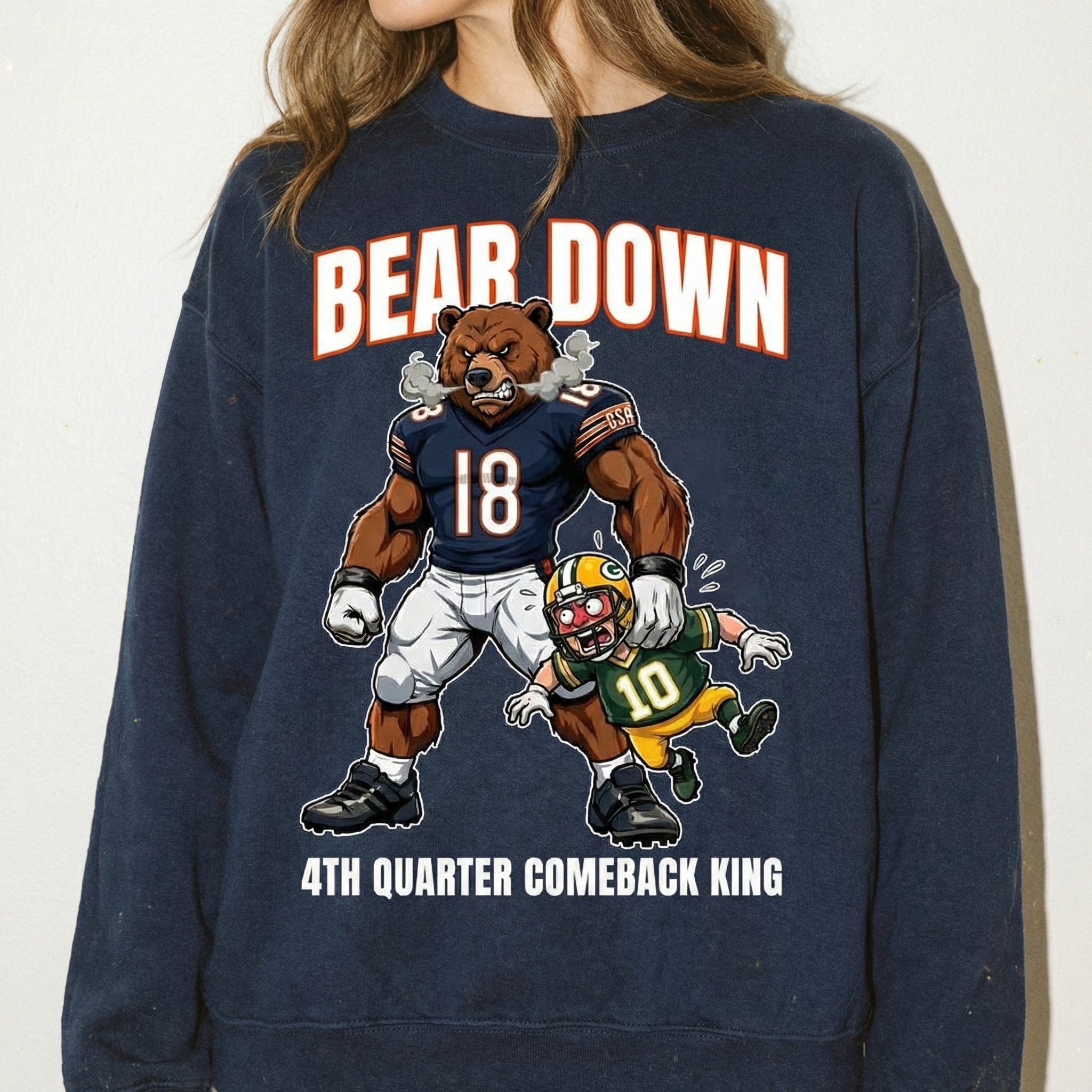 4th Quarter Comeback King Football Sweatshirt – Vintage Fan Graphic Crewneck