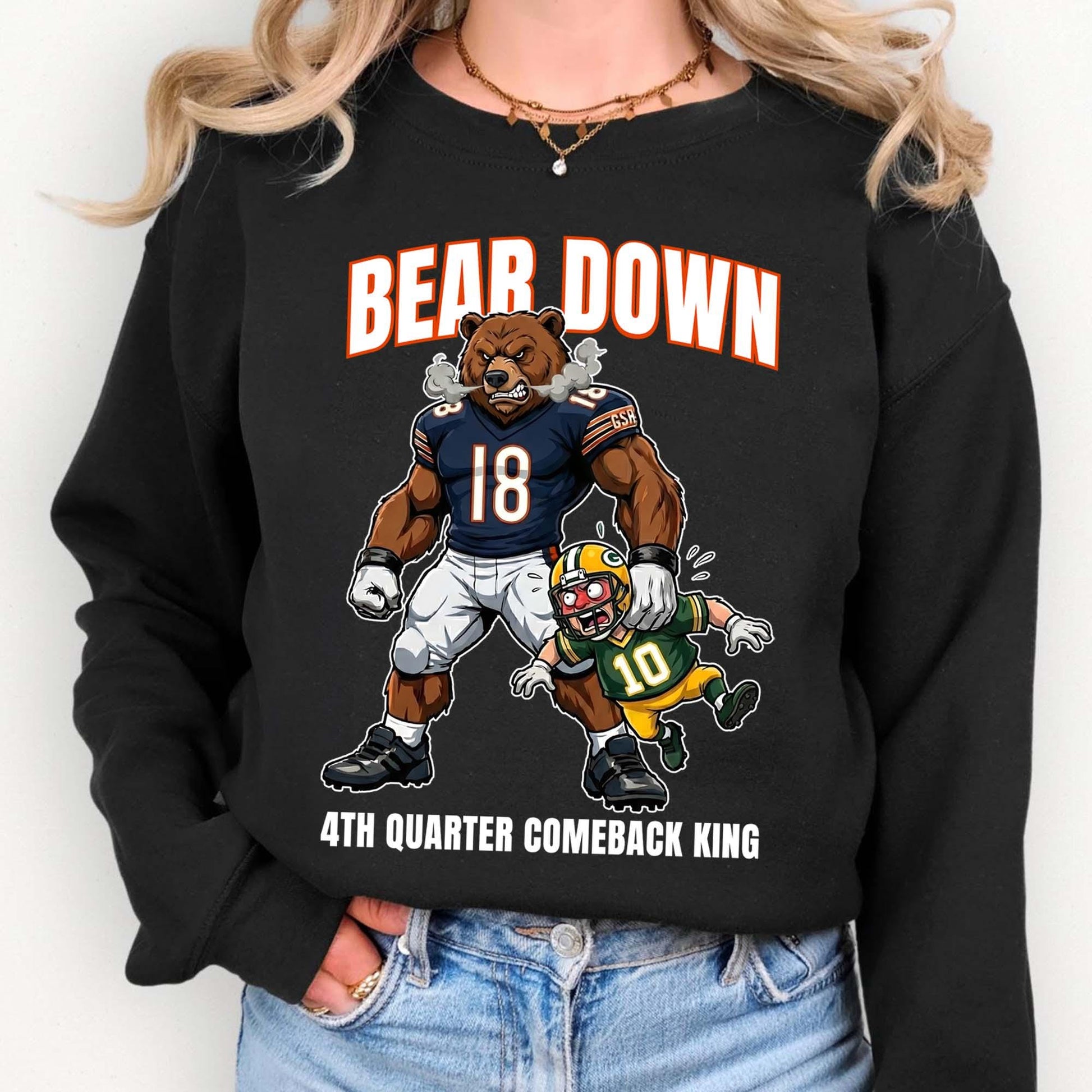 4th Quarter Comeback King Football Sweatshirt – Vintage Fan Graphic Crewneck