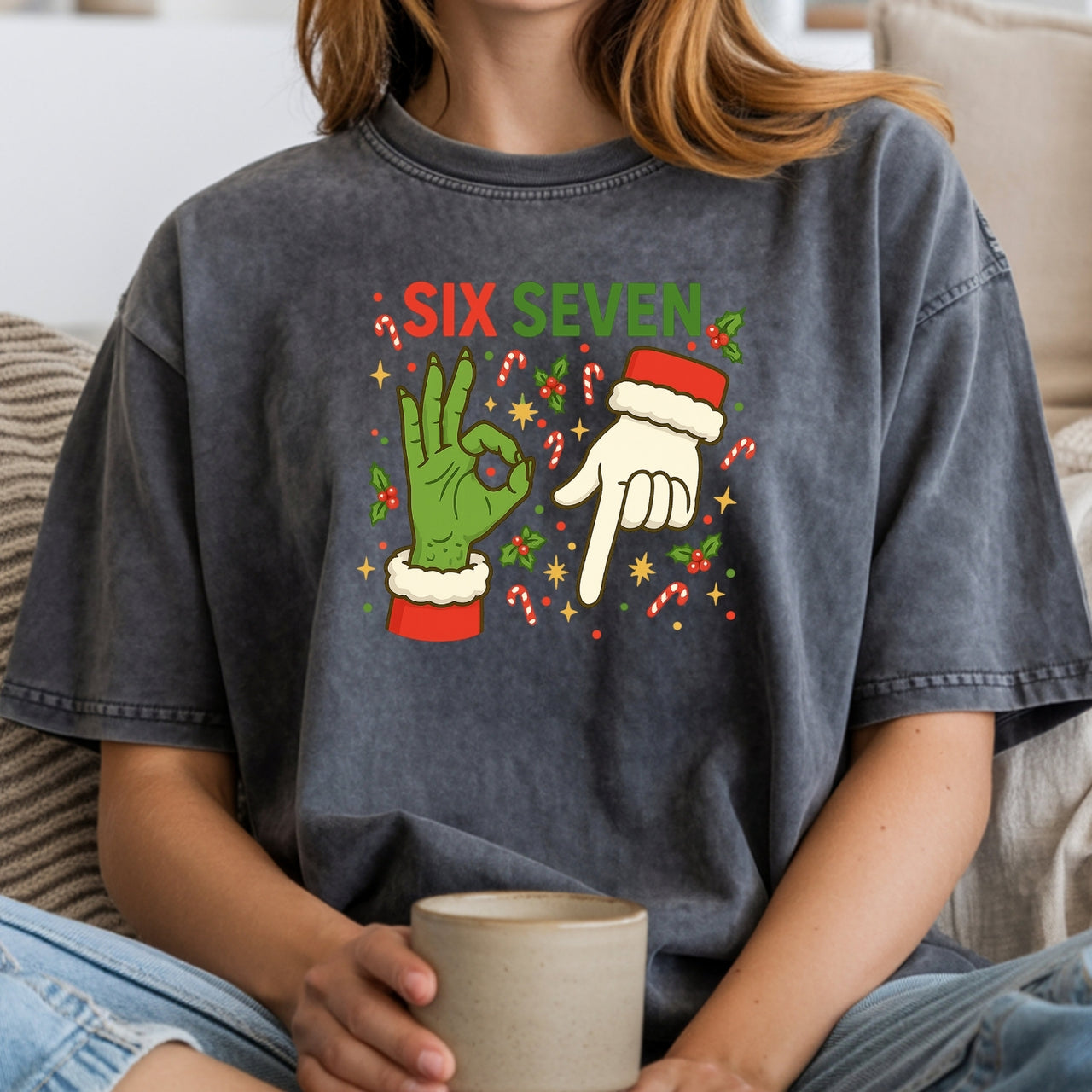 6 7 Meme Christmas Tee – Funny Santa Holiday Graphic Shirt