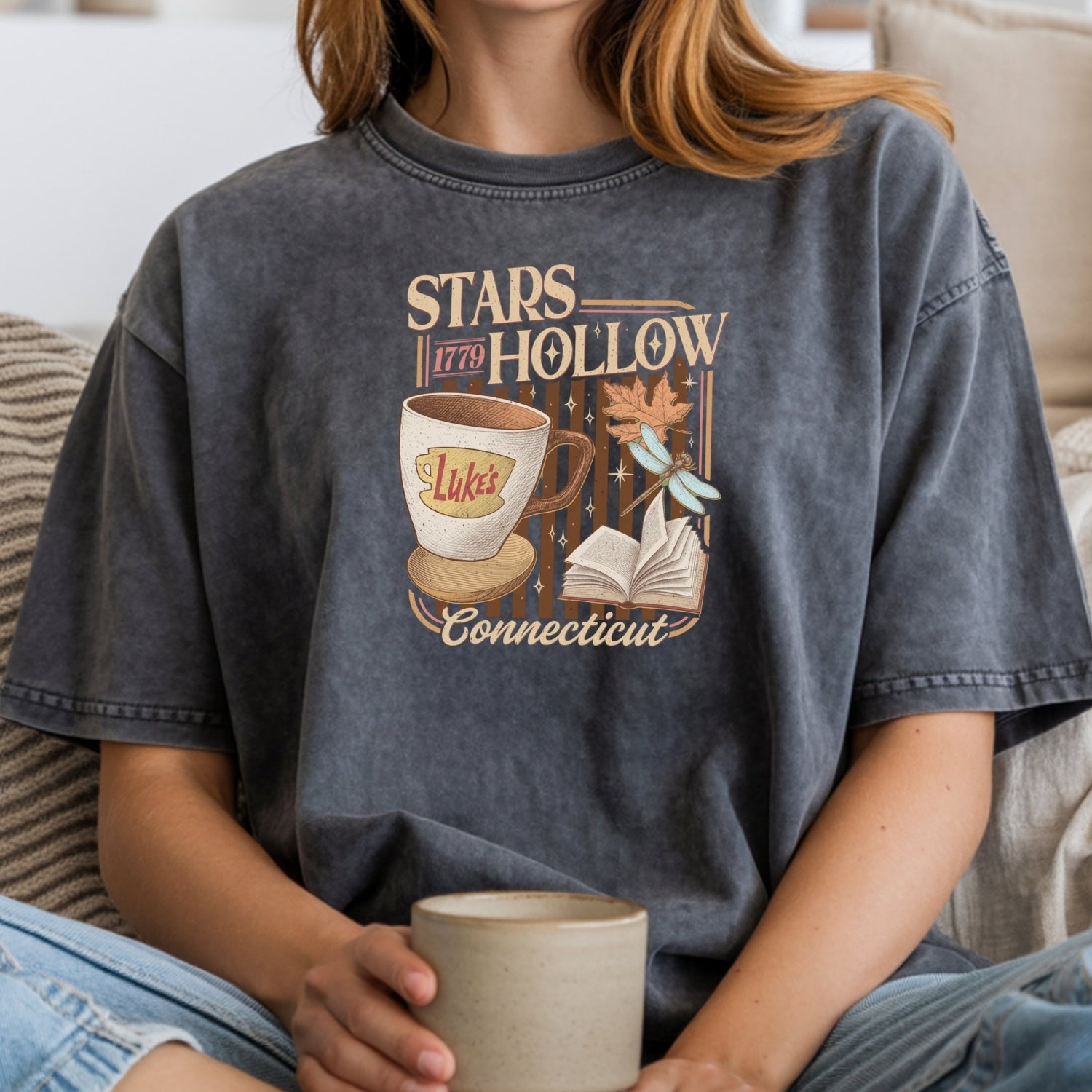 Stars Hollow Coffee Shop T-Shirt – Vintage Connecticut Tee – Retro Small Town Cafe Style