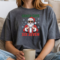 Funny Santa Says Six Seven T-Shirt – Christmas Meme Graphic Tee