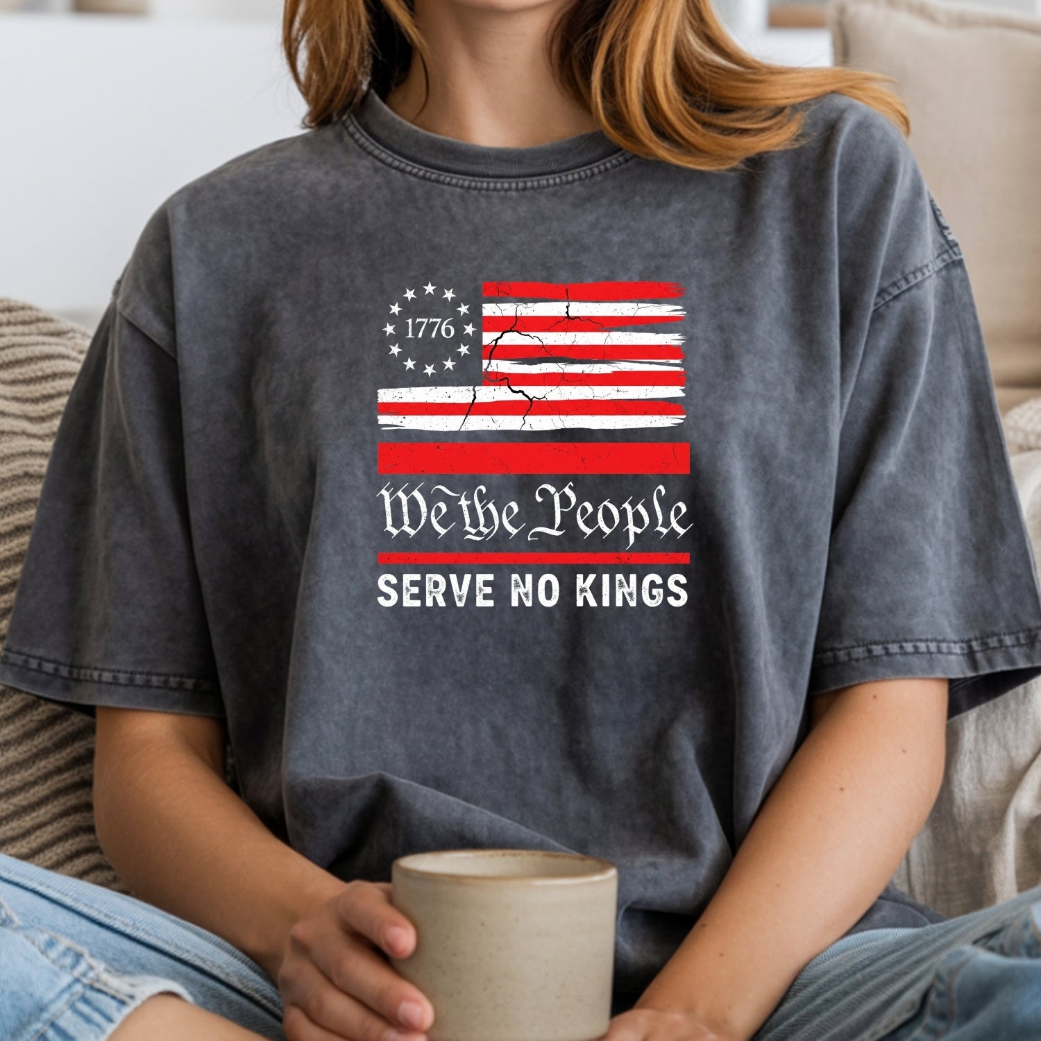 We The People Serve No Kings T-Shirt – Patriotic Freedom Graphic Tee