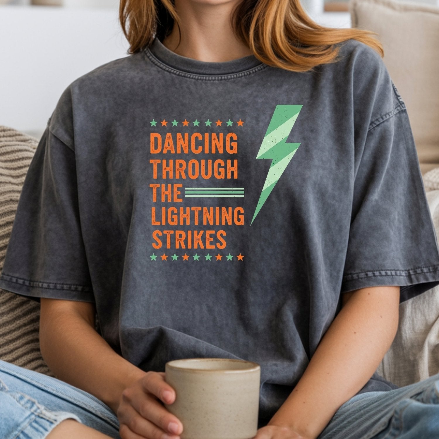 Dancing Through the Lightning Strikes Shirt – Vintage Lightning & Showgirl Era Graphic Tee