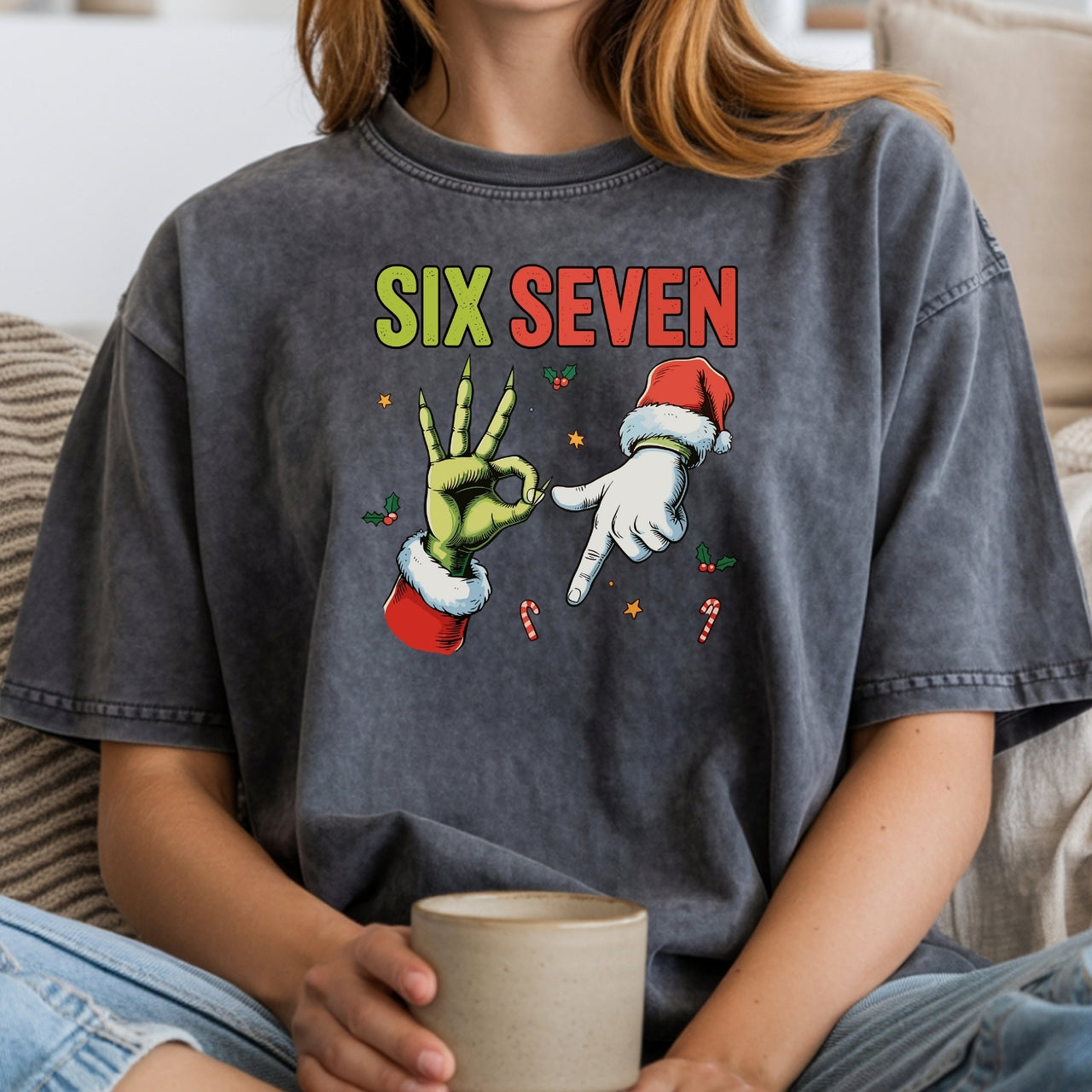 Six Seven Christmas Shirt – Funny Holiday Meme Graphic Tee