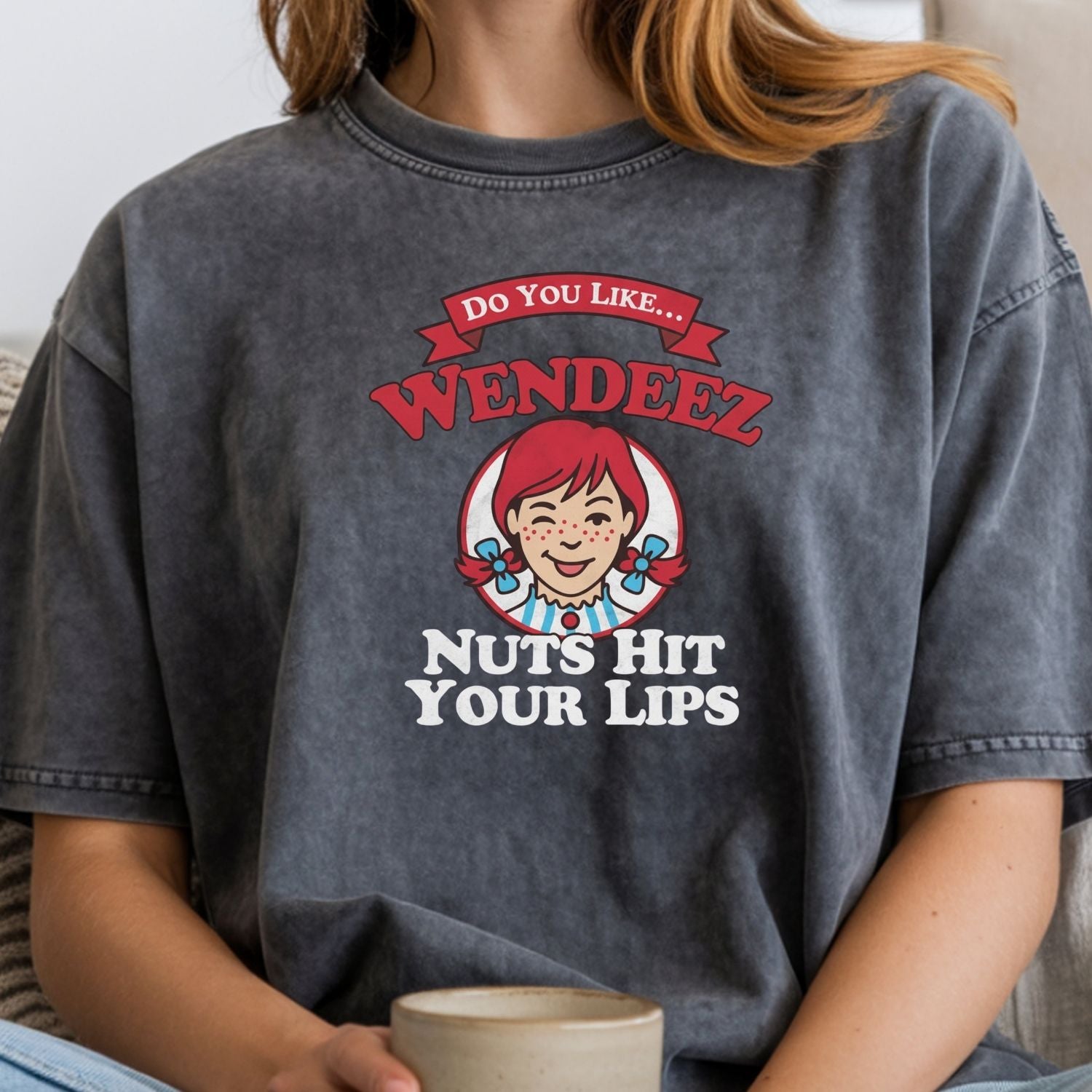 Wendeez Nuts Hit Your Lips Funny Retro Meme Shirt – Cheeky Humor Tee, Embarrassing Joke Gift for Adults