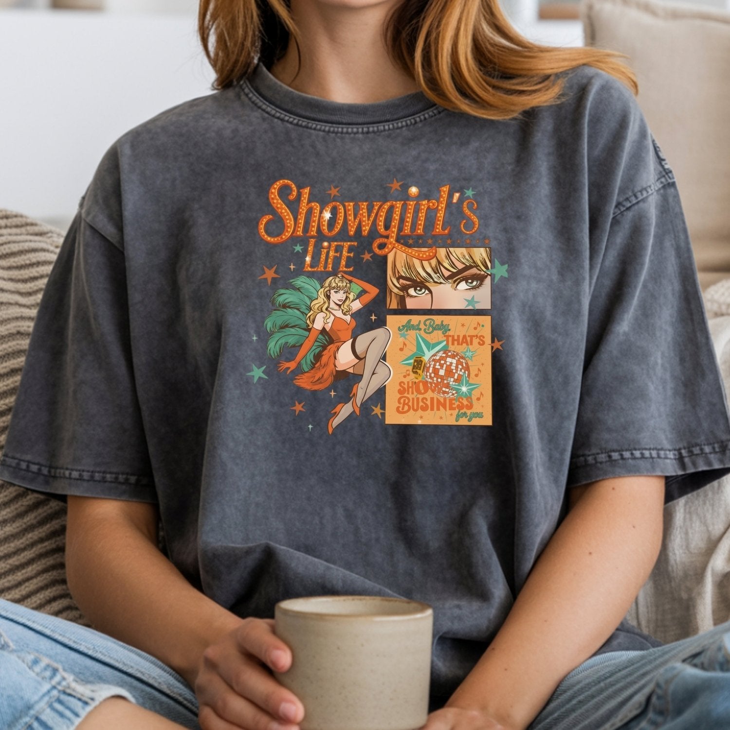 Showgirl Life Era T-Shirt – Vintage Aesthetic Graphic Tee for Youth & Adults
