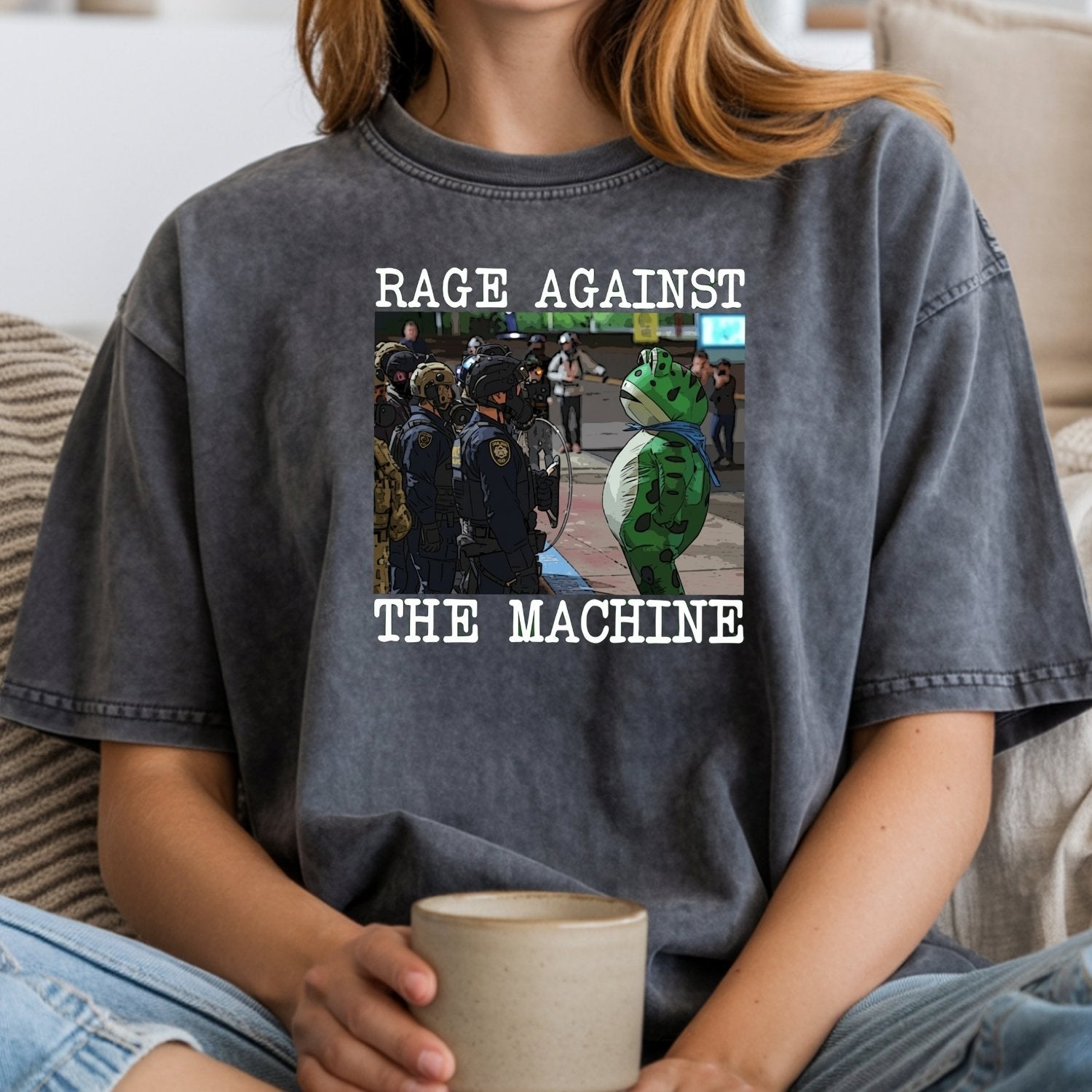 Portland Frog Protest Shirt – Vintage Activist-Inspired Graphic Tee