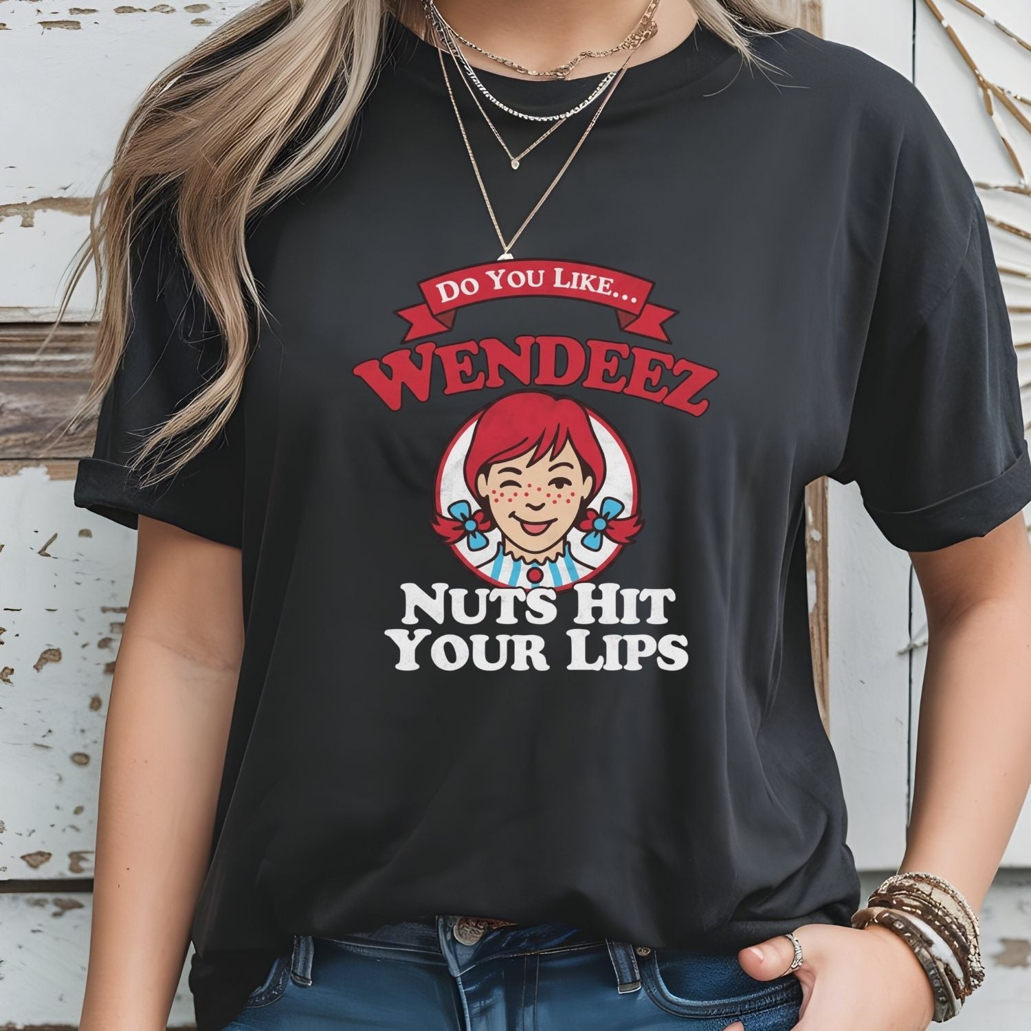 Wendeez Nuts Hit Your Lips Funny Retro Meme Shirt – Cheeky Humor Tee, Embarrassing Joke Gift for Adults