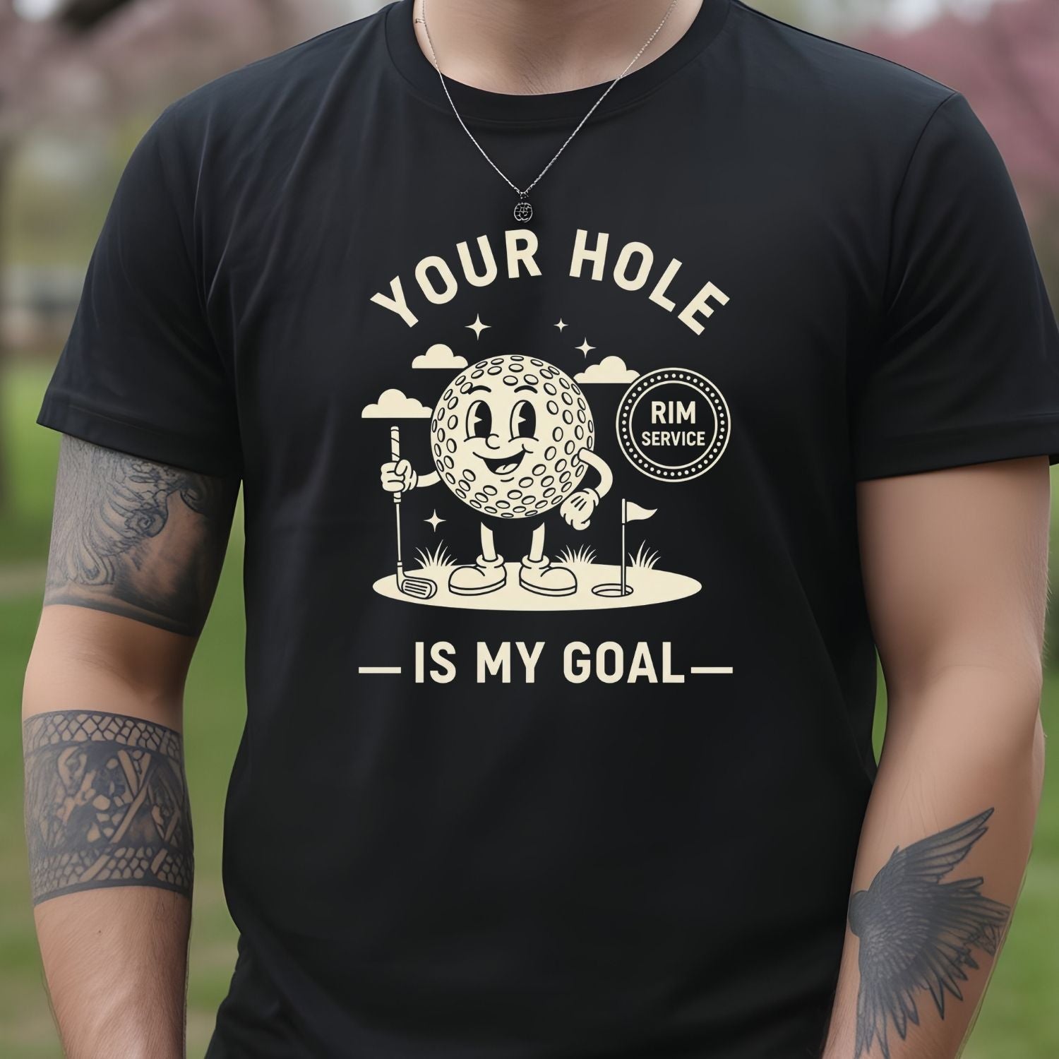 Funny Your Hole is My Goal T-Shirt - Inappropriate Humor Tee - Golf Gift Shirt for Men and Women