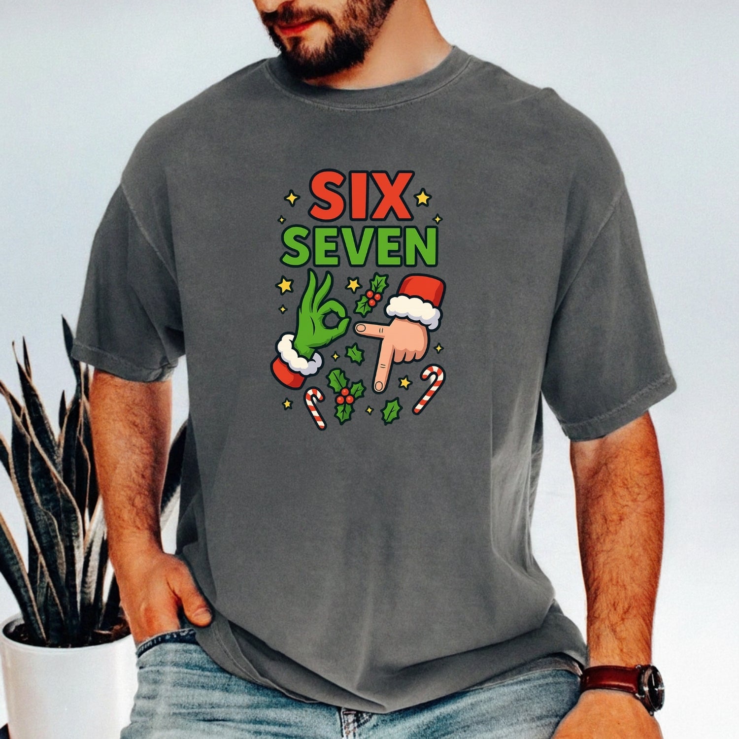 Santa Meme T-Shirt – Six Seven Holiday Humor Graphic Tee