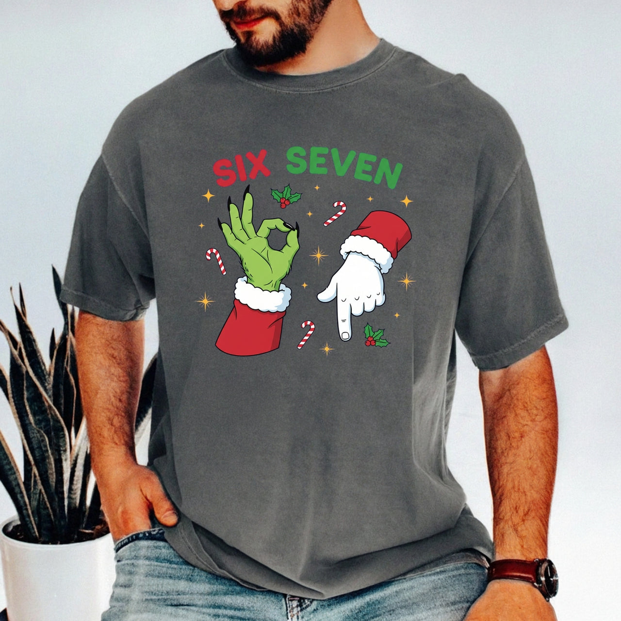 Six Seven Christmas T-Shirt – Funny Holiday Meme Graphic Tee