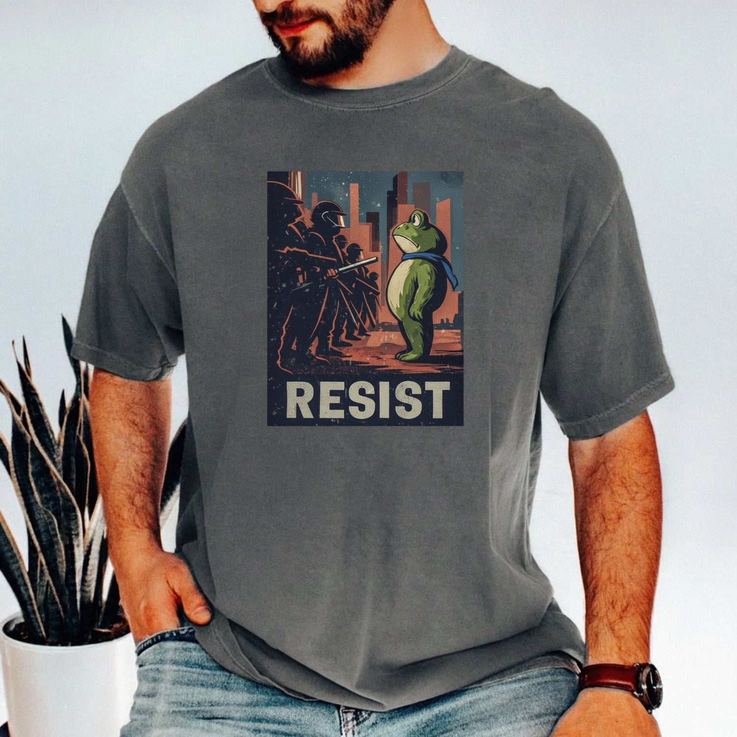 Resist Portland Frog Shirt – Funny Rebel Graphic Tee – No Kings Freedom Design