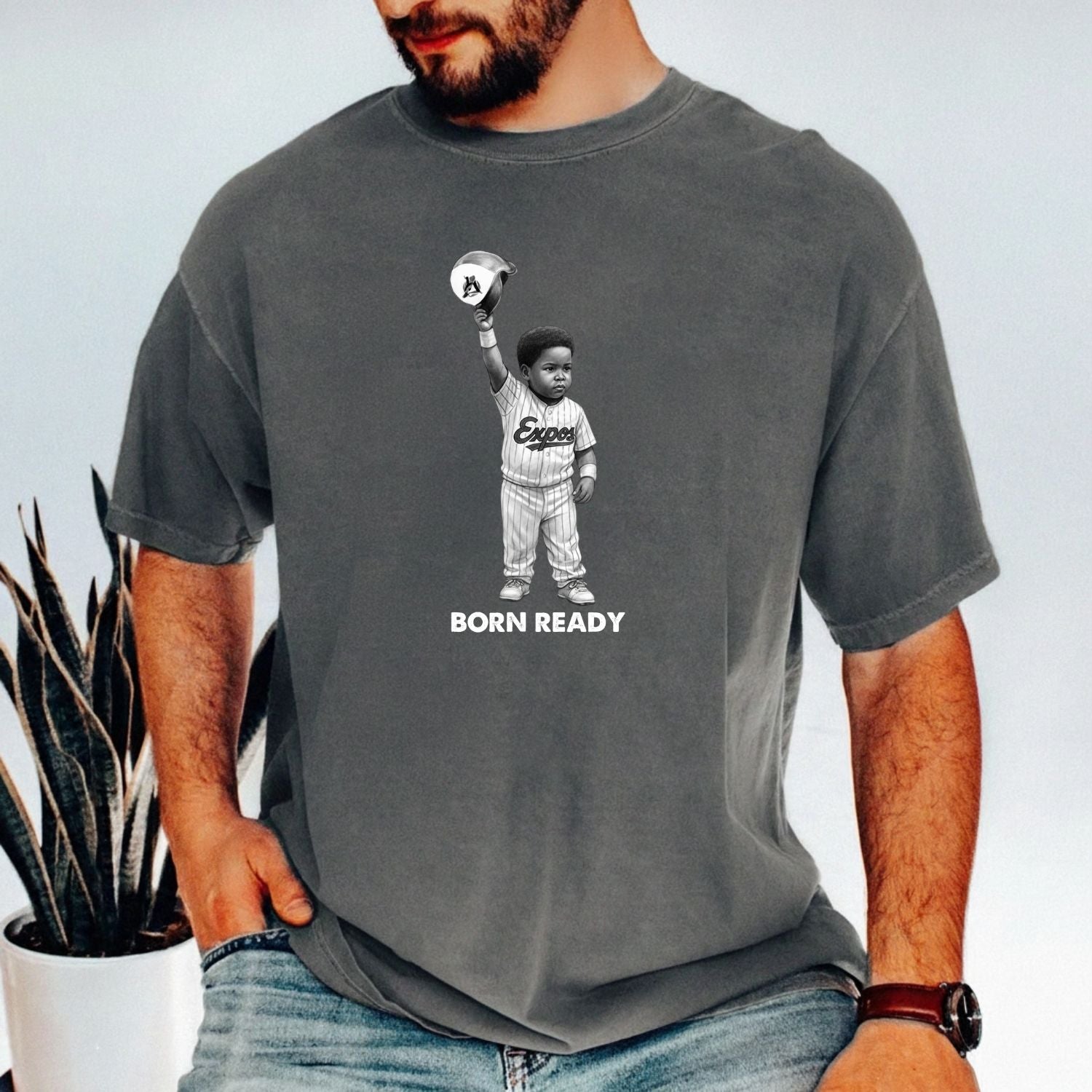 Born Ready Sports Tee – Retro Vladdy Baseball Fan Graphic Shirt