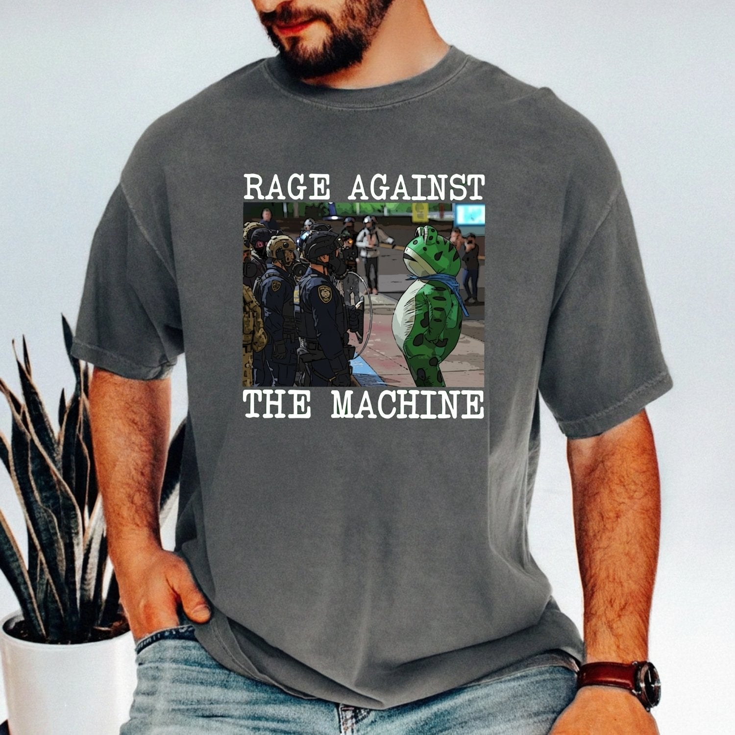 Portland Frog Protest Shirt – Vintage Activist-Inspired Graphic Tee