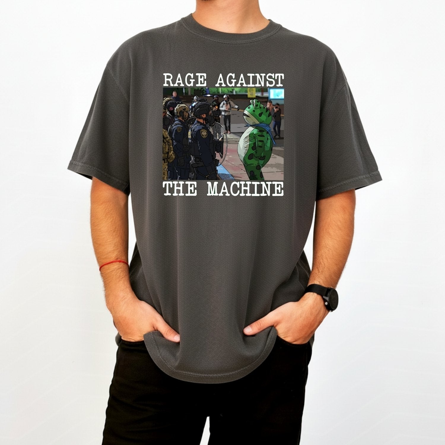 Portland Frog Protest Shirt – Vintage Activist-Inspired Graphic Tee