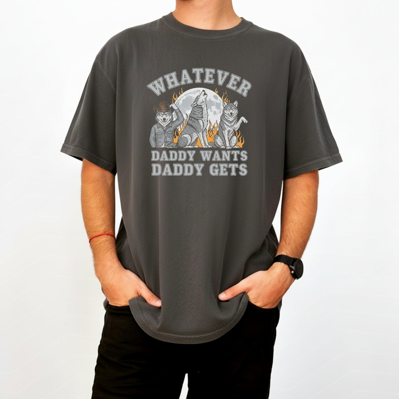 Whatever Dad Wants Dad Gets T-Shirt – Funny Werewolf Meme Tee – Cringe Humor Graphic Top