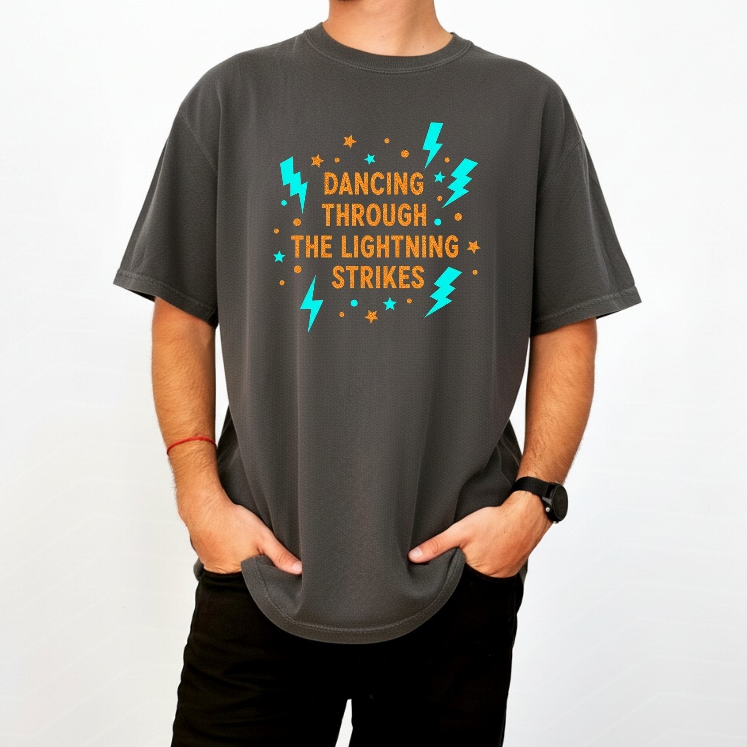 Dancing Through the Lightning Shirt – Vintage Opalite Sky Graphic Tee