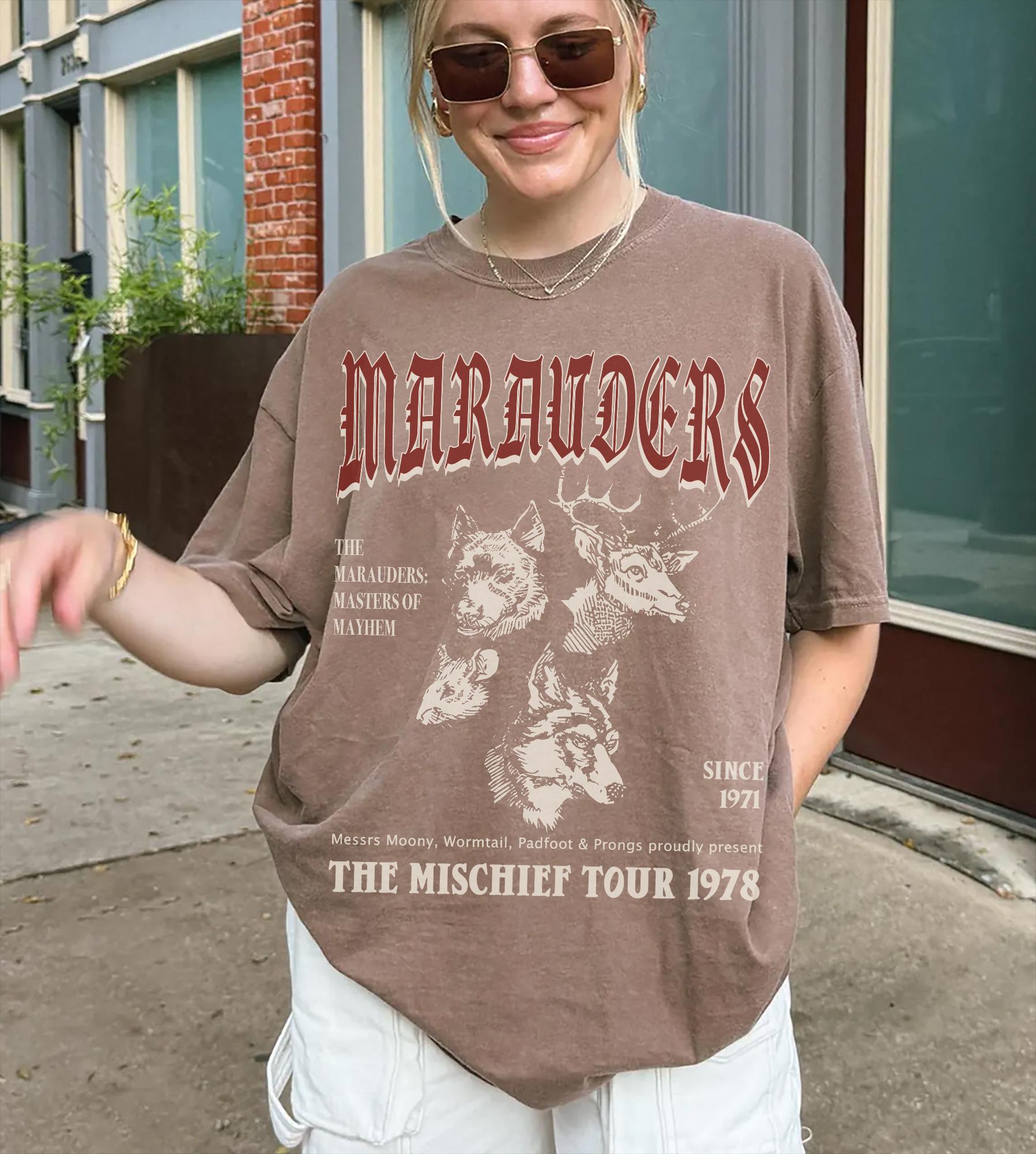 70s Wizards Marauders World Tour Tee Vintage Potter Graphic T-Shirt Subtle HP Aesthetic