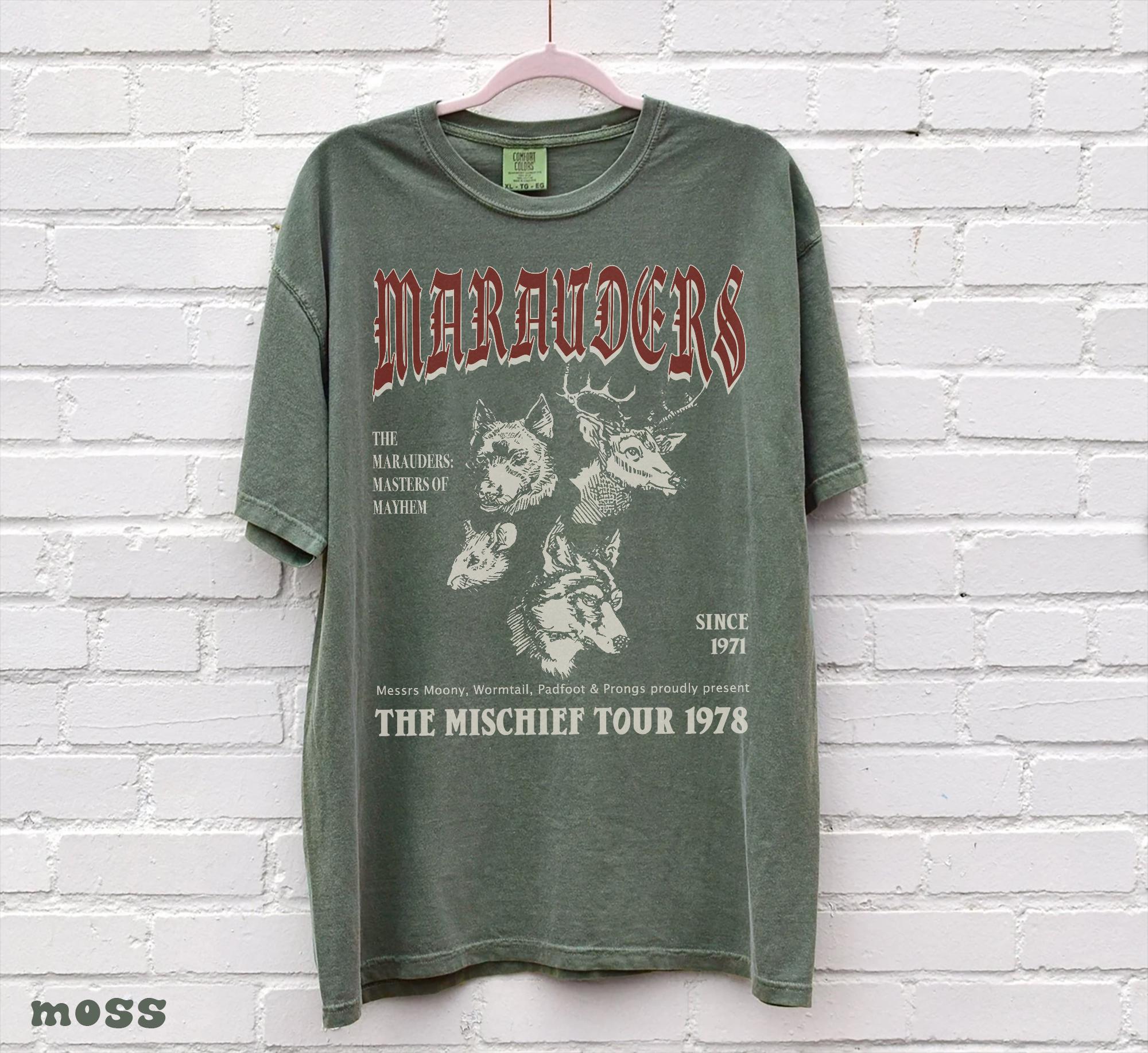 70s Wizards Marauders World Tour Tee Vintage Potter Graphic T-Shirt Subtle HP Aesthetic