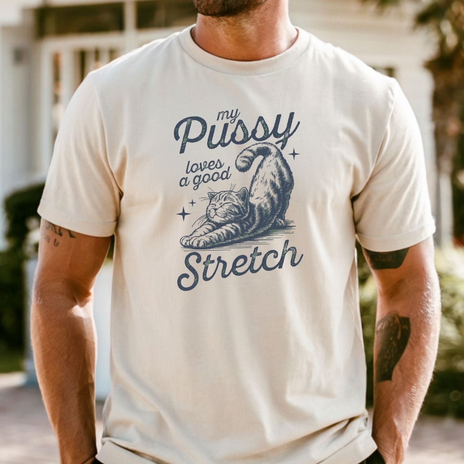 Cheeky Cat Shirt – Funny Stretching Cat Tee, Retro Humor Gift for Her