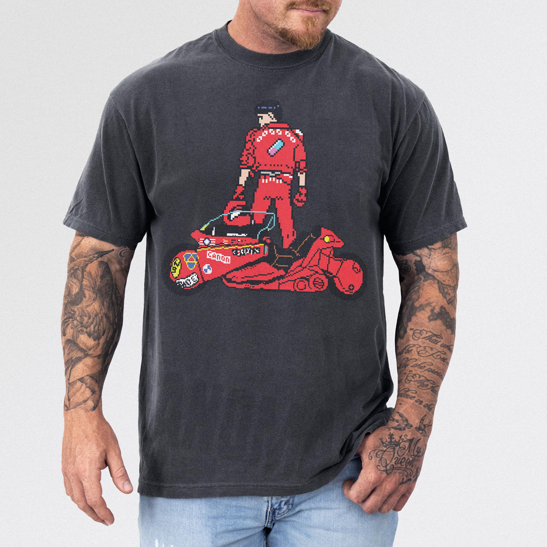 8-Bit Anime Graphic Tee – Cyberpunk Neo-Tokyo Motorcycle Unisex T-Shirt