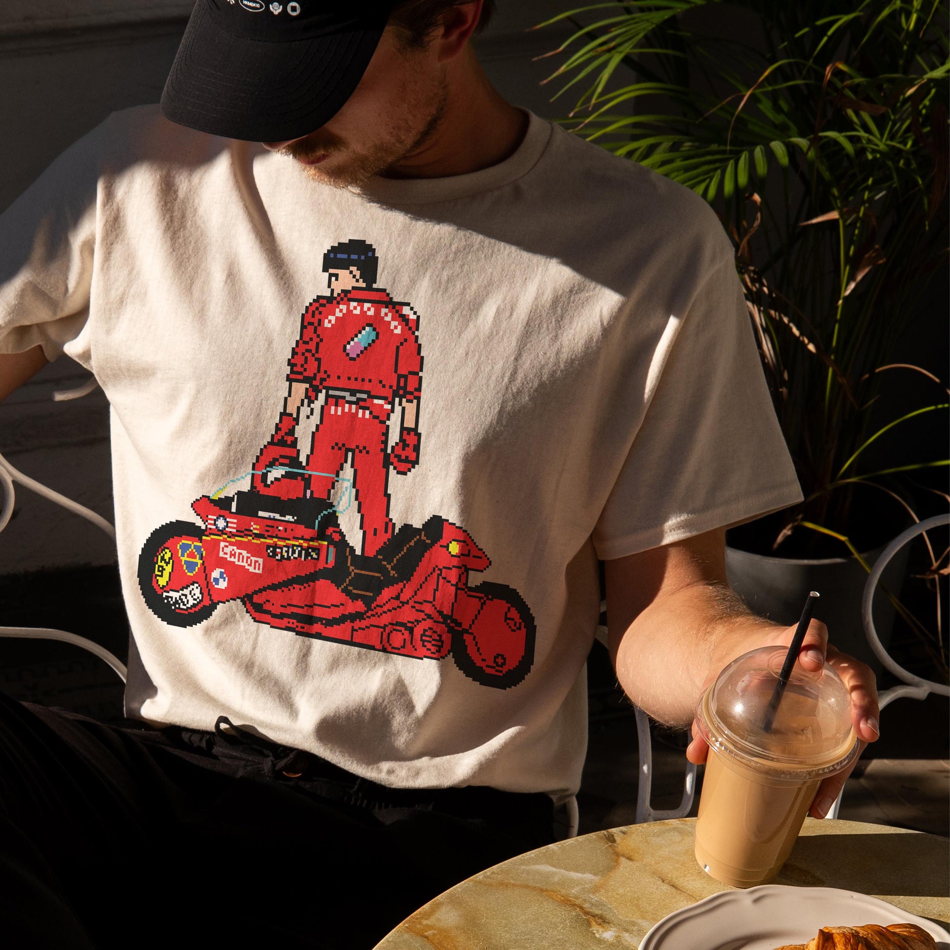 8-Bit Anime Graphic Tee – Cyberpunk Neo-Tokyo Motorcycle Unisex T-Shirt