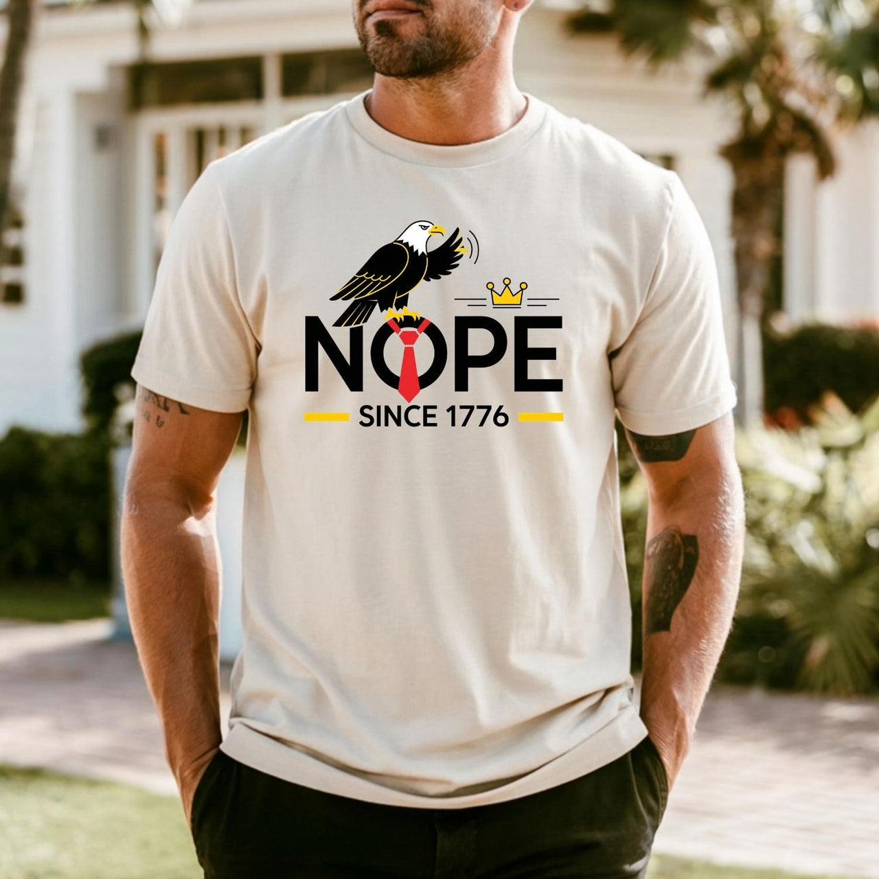 Bald Eagle NOPE Since 1776 T-Shirt – No Kings in America Tee – Funny Patriotic Freedom