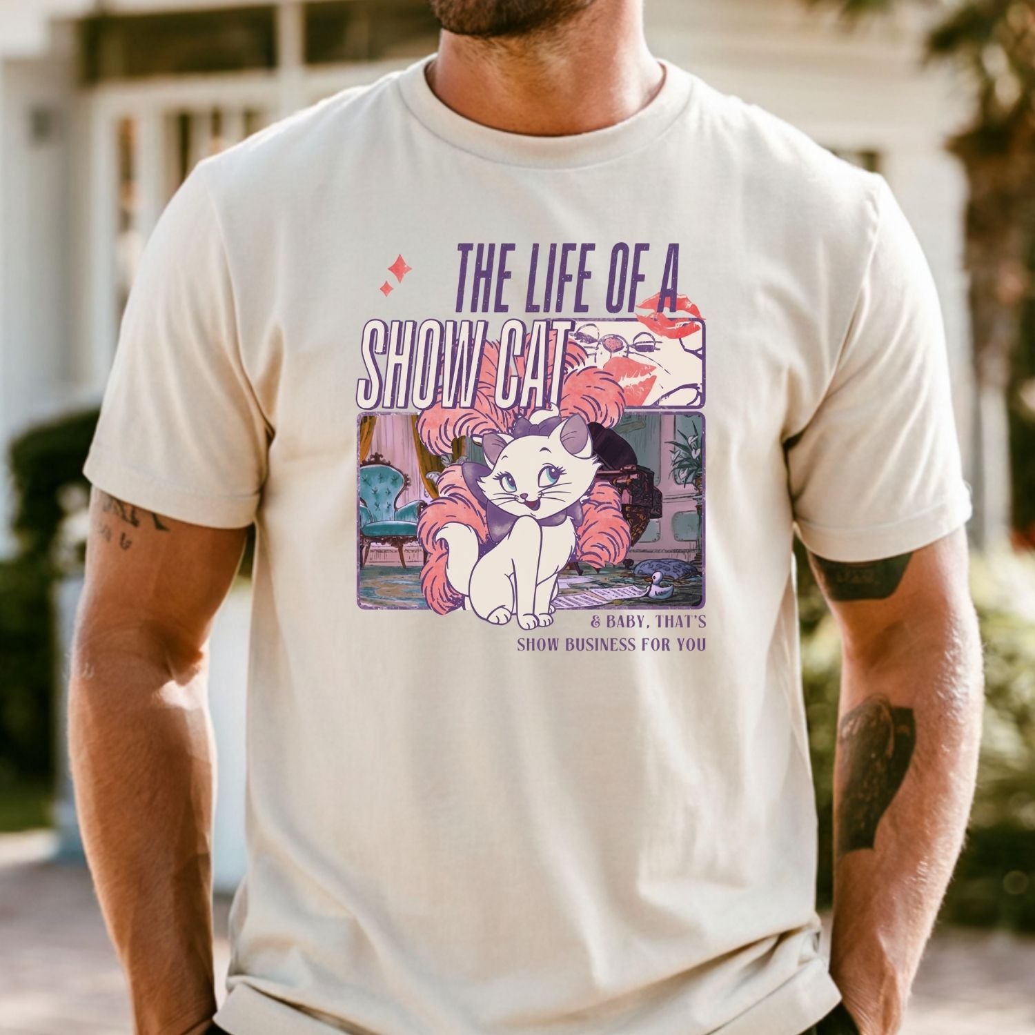 Showgirl Cat Shirt - Vintage The Life of a Showcat Tee - Cute Retro Cat Graphic T-Shirt
