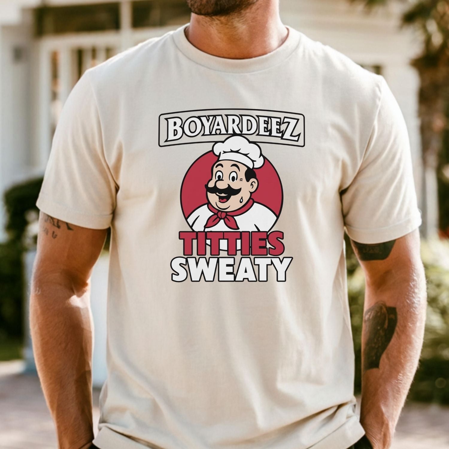 Retro Funny Boyardeez Nutz Sweaty Meme T-Shirt - Embarrassing Graphic Tee - Humor Shirt for Men and Women