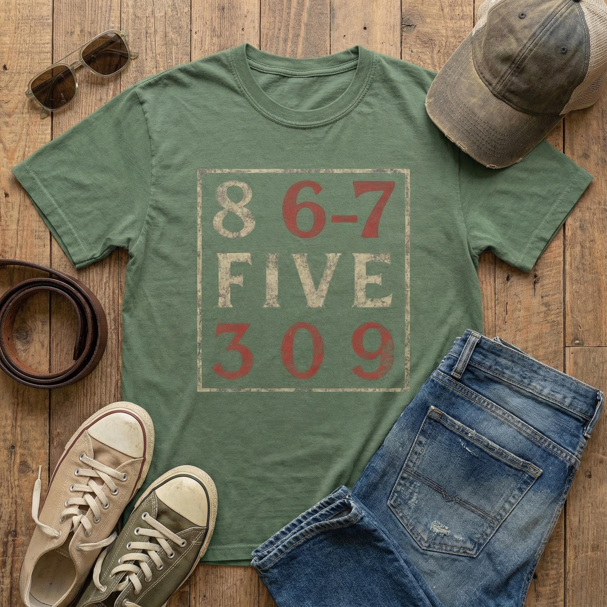 80s Retro 867-5309 T-Shirt – Funny Vintage Distressed Graphic Tee