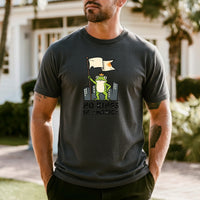 No Kings in America Frog T-Shirt – Rebellious Cartoon Graphic Tee – Funny Freedom Design