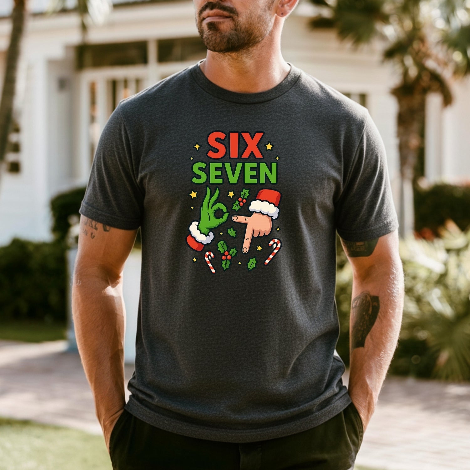 Santa Meme T-Shirt – Six Seven Holiday Humor Graphic Tee