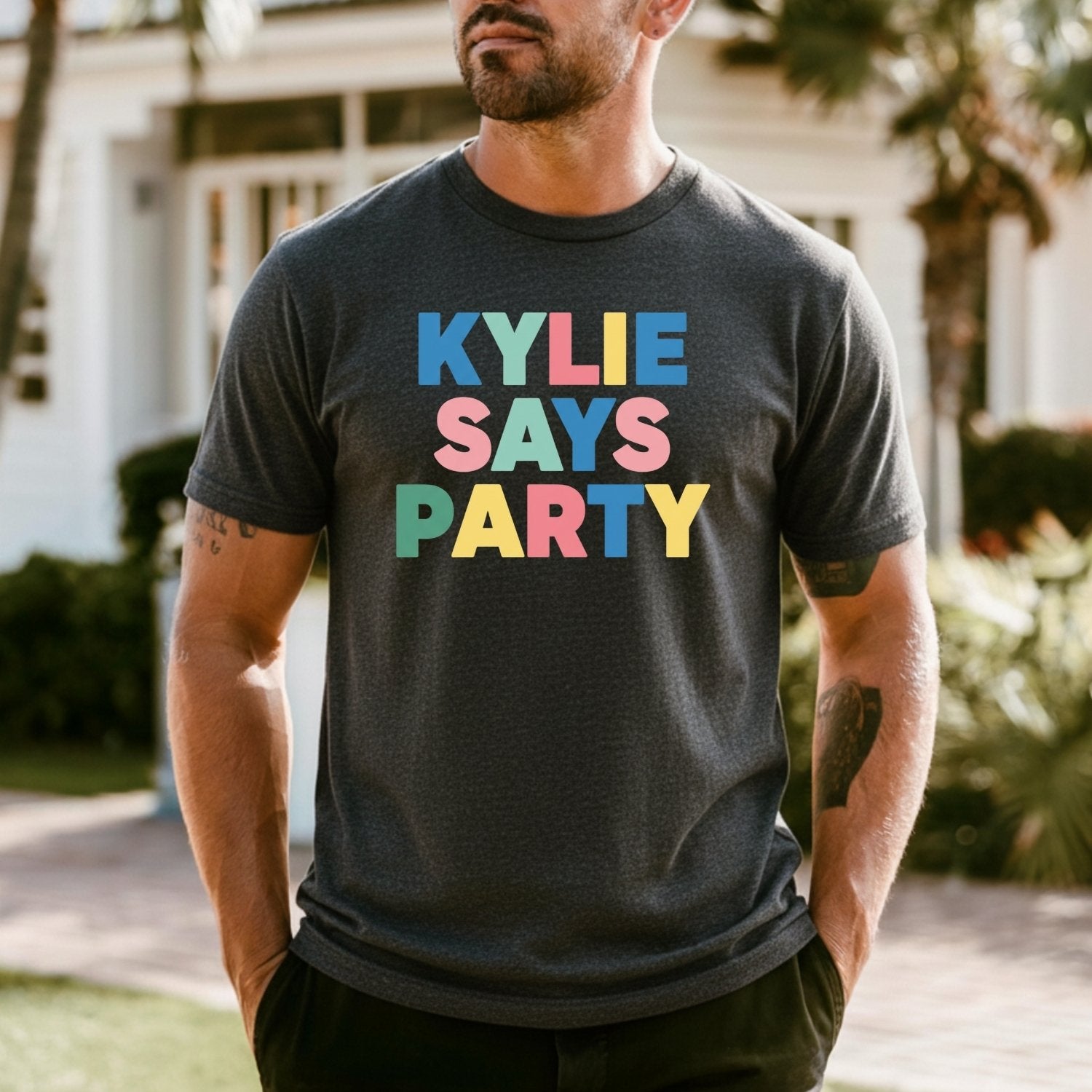 Kylie Says Party Shirt – Retro Disco Pop-Inspired Graphic Tee