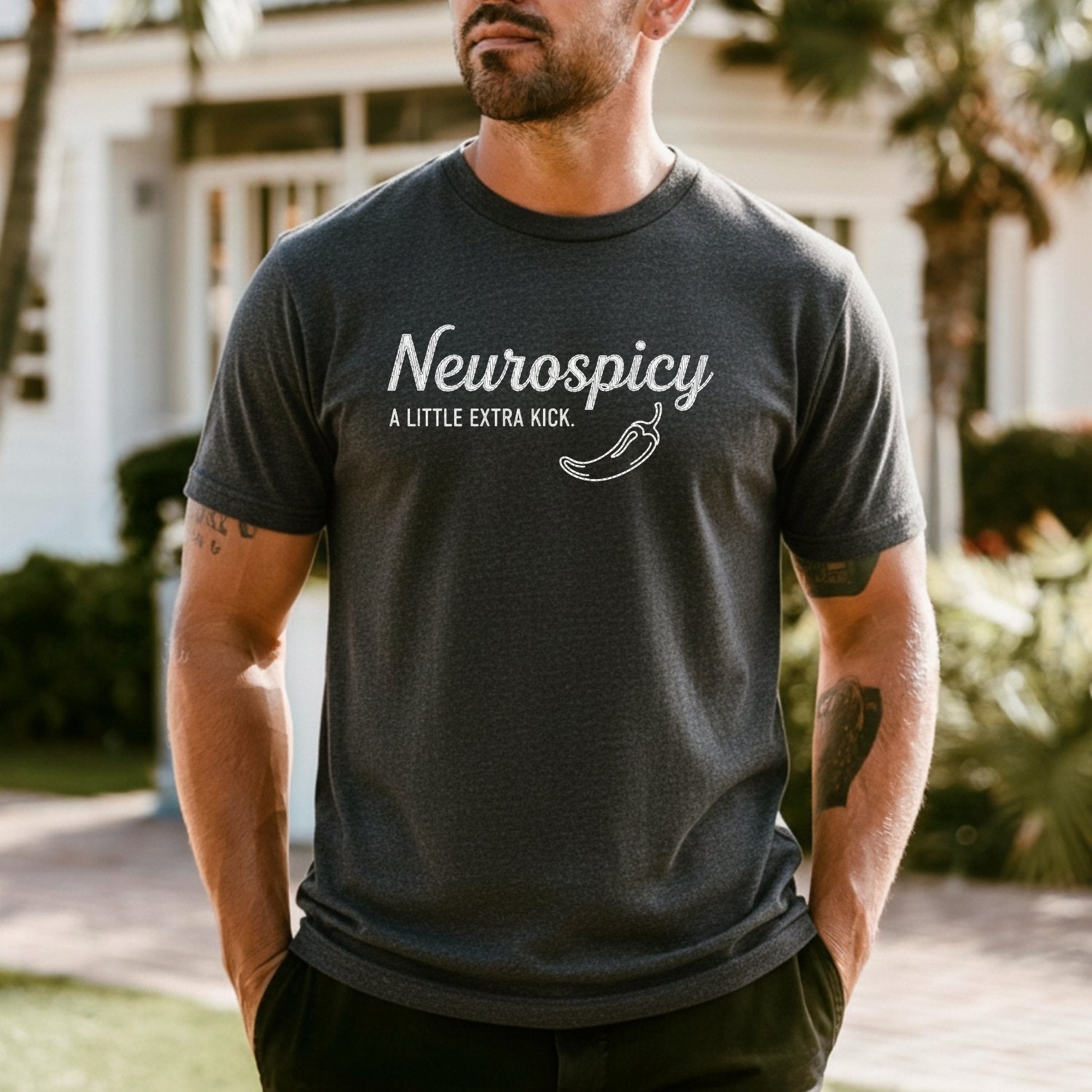 Neurospicy Shirt – Funny A Little Extra Kick Graphic Tee