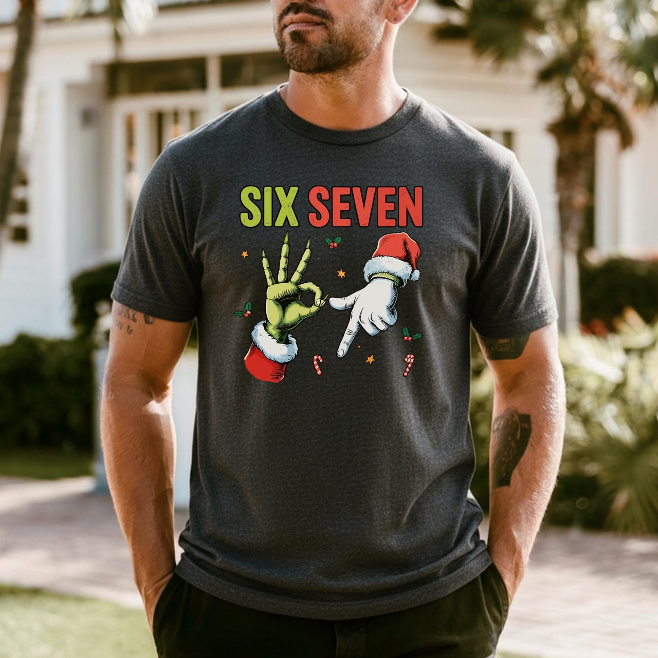 Six Seven Christmas Shirt – Funny Holiday Meme Graphic Tee
