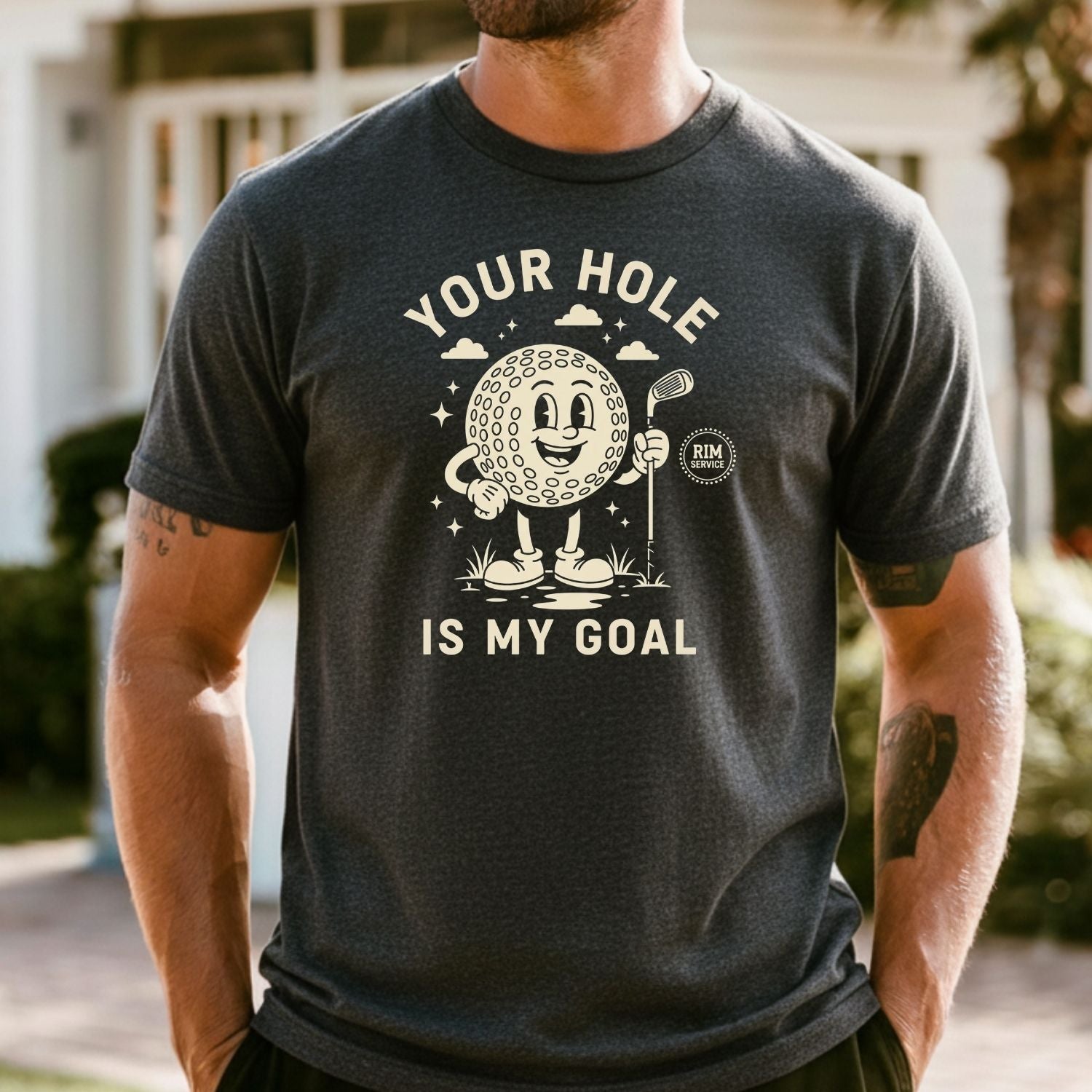 Your Hole is My Goal T-Shirt - Funny Adult Humor Tee - Unhinged Golf Graphic Shirt