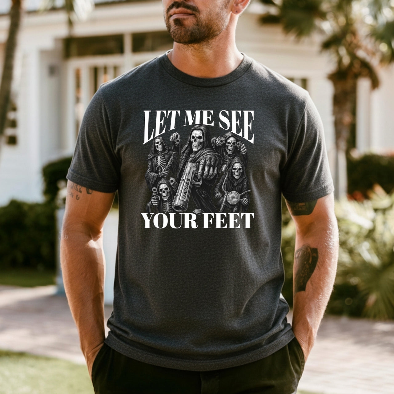 Let Me See Your Feet T-Shirt – Funny Awkward Meme Tee – Silly Internet Humor