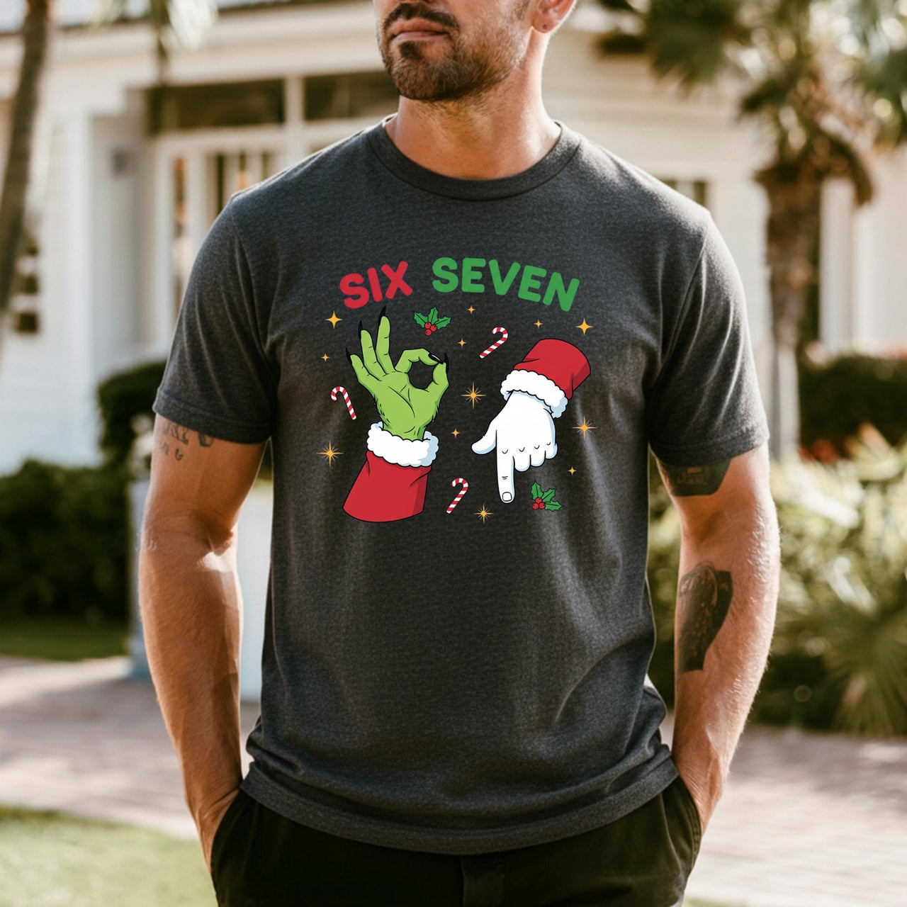 Six Seven Christmas T-Shirt – Funny Holiday Meme Graphic Tee