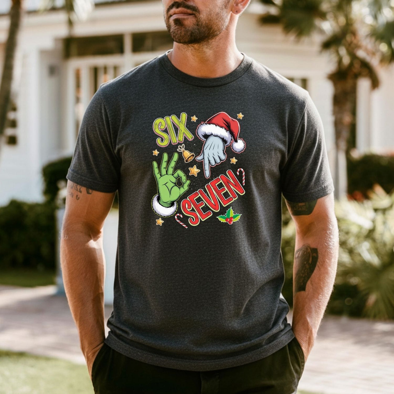6 7 Christmas T-Shirt – Funny Santa Meme Holiday Tee