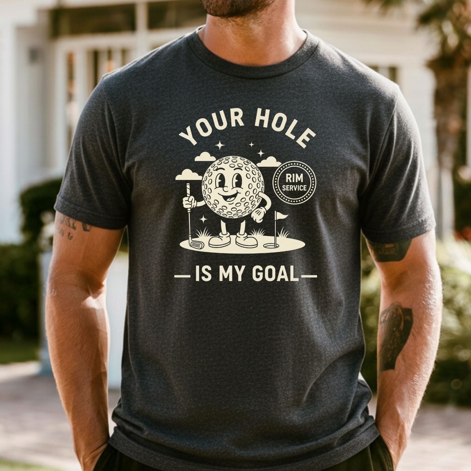 Funny Your Hole is My Goal T-Shirt - Inappropriate Humor Tee - Golf Gift Shirt for Men and Women
