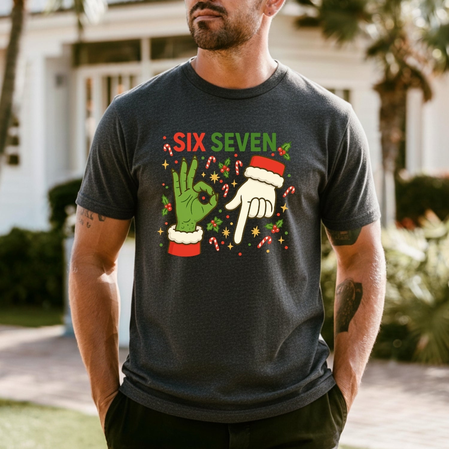 6 7 Meme Christmas Tee – Funny Santa Holiday Graphic Shirt