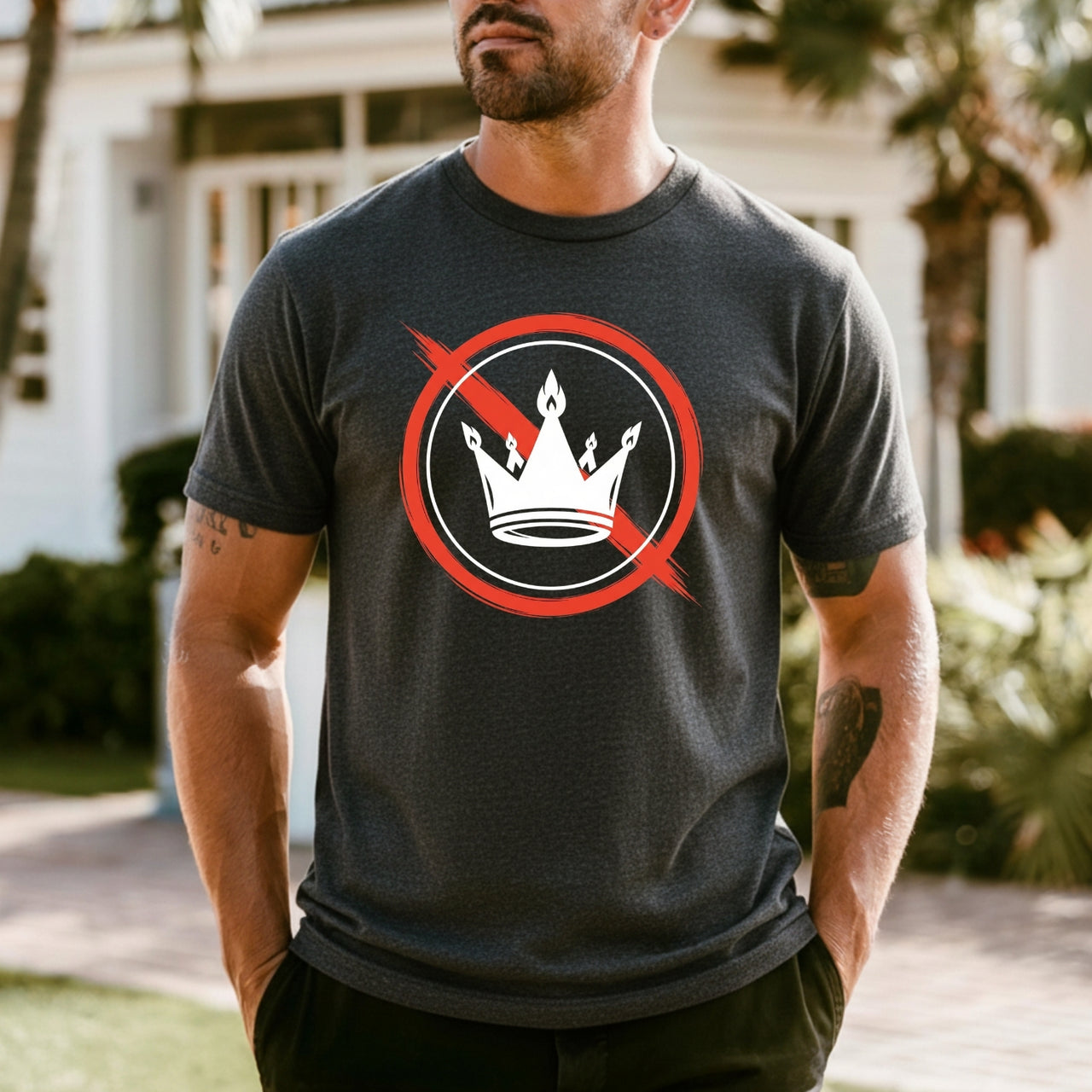 No Kings Statement T-Shirt – No Crown Symbol Shirt – Freedom & Equality Graphic Top