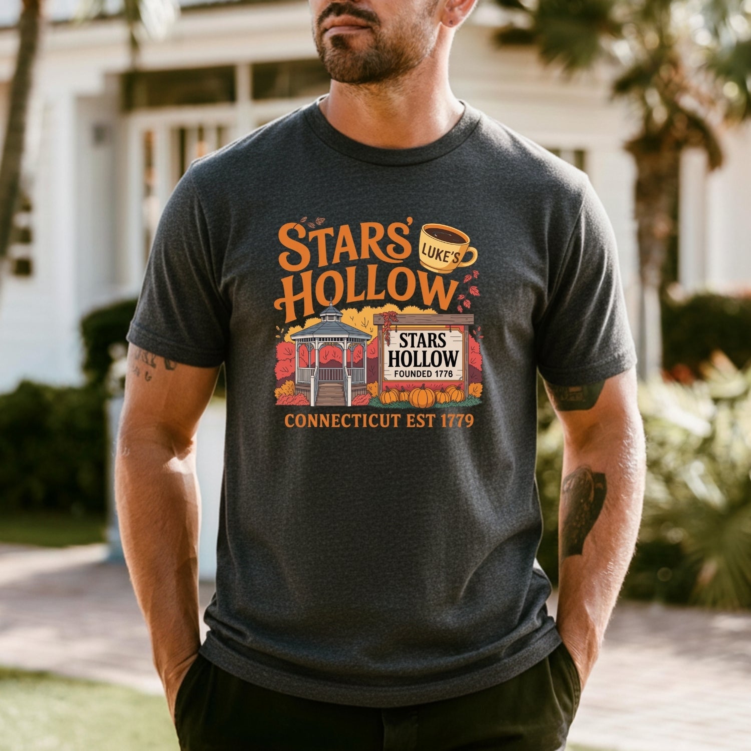 Stars Hollow T-Shirt – Retro Coffee Lover Tee – Vintage Small Town Graphic Design