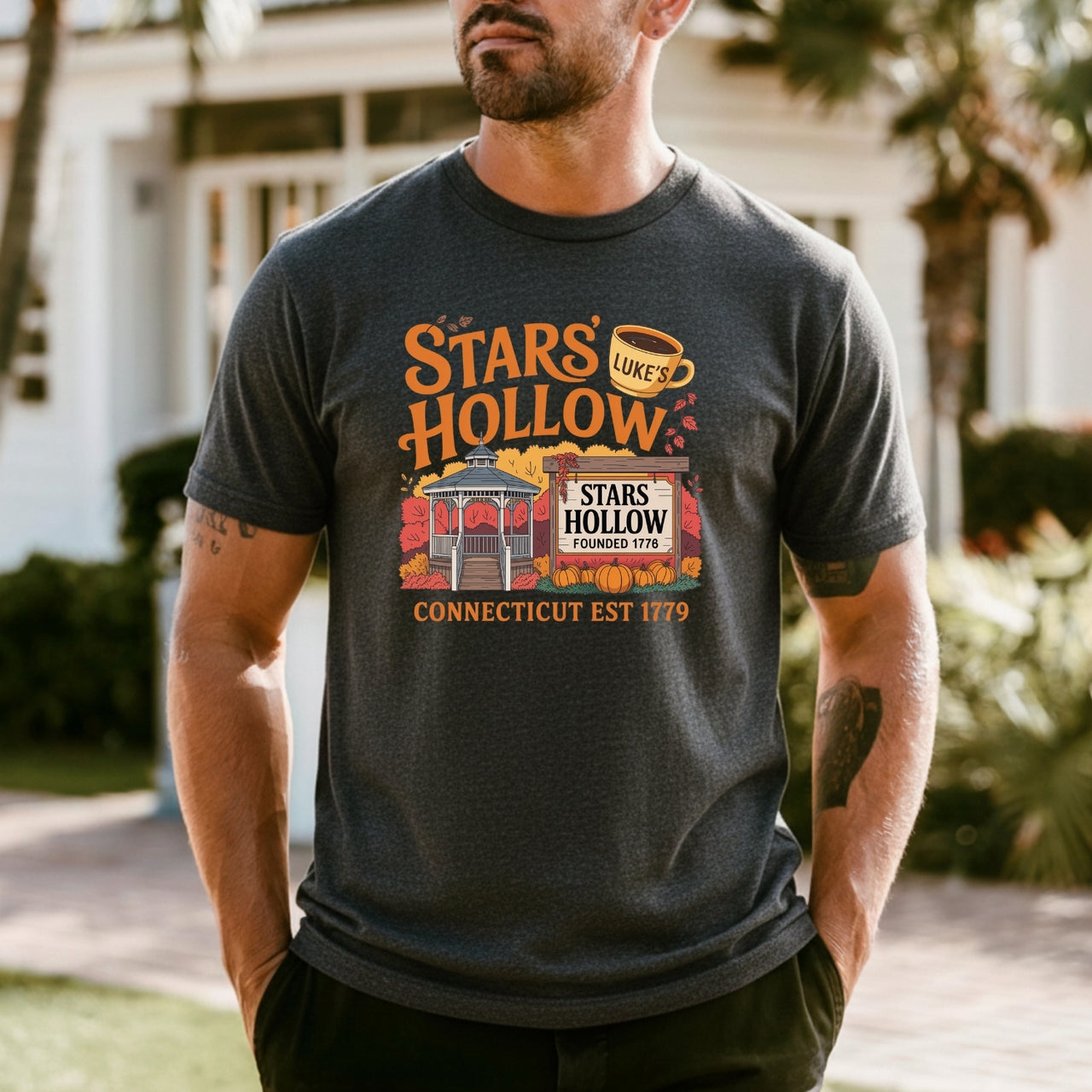 Stars Hollow T-Shirt – Retro Coffee Lover Tee – Vintage Small Town Graphic Design