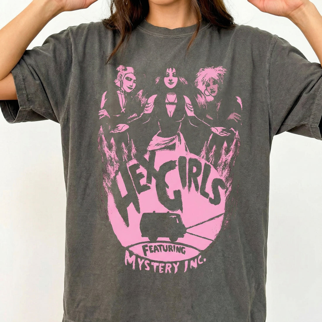90s Goth The Hex Girls Rock Band Graphic T-Shirt – Retro Witchy Halloween Tee