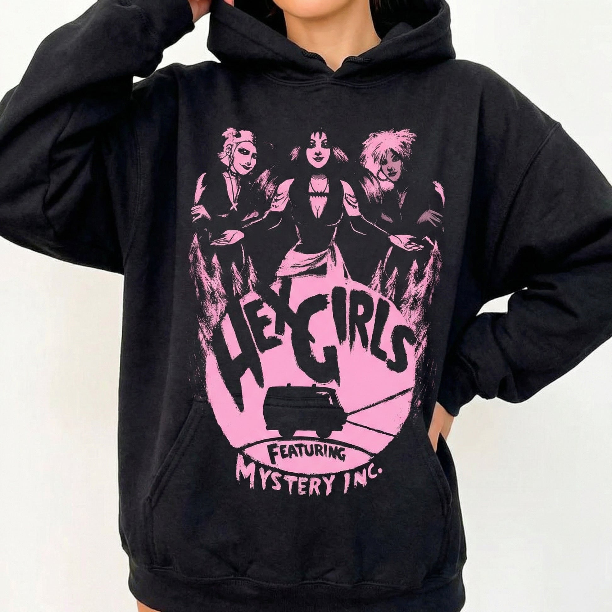 90s Goth The Hex Girls Rock Band Graphic T-Shirt – Retro Witchy Halloween Tee