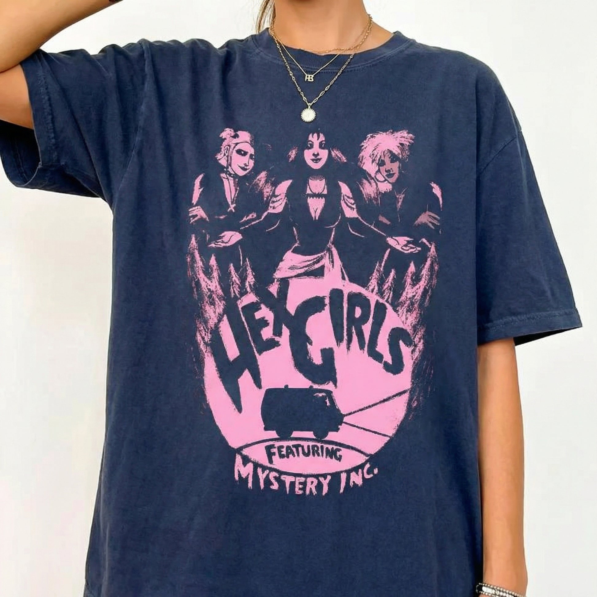 90s Goth The Hex Girls Rock Band Graphic T-Shirt – Retro Witchy Halloween Tee