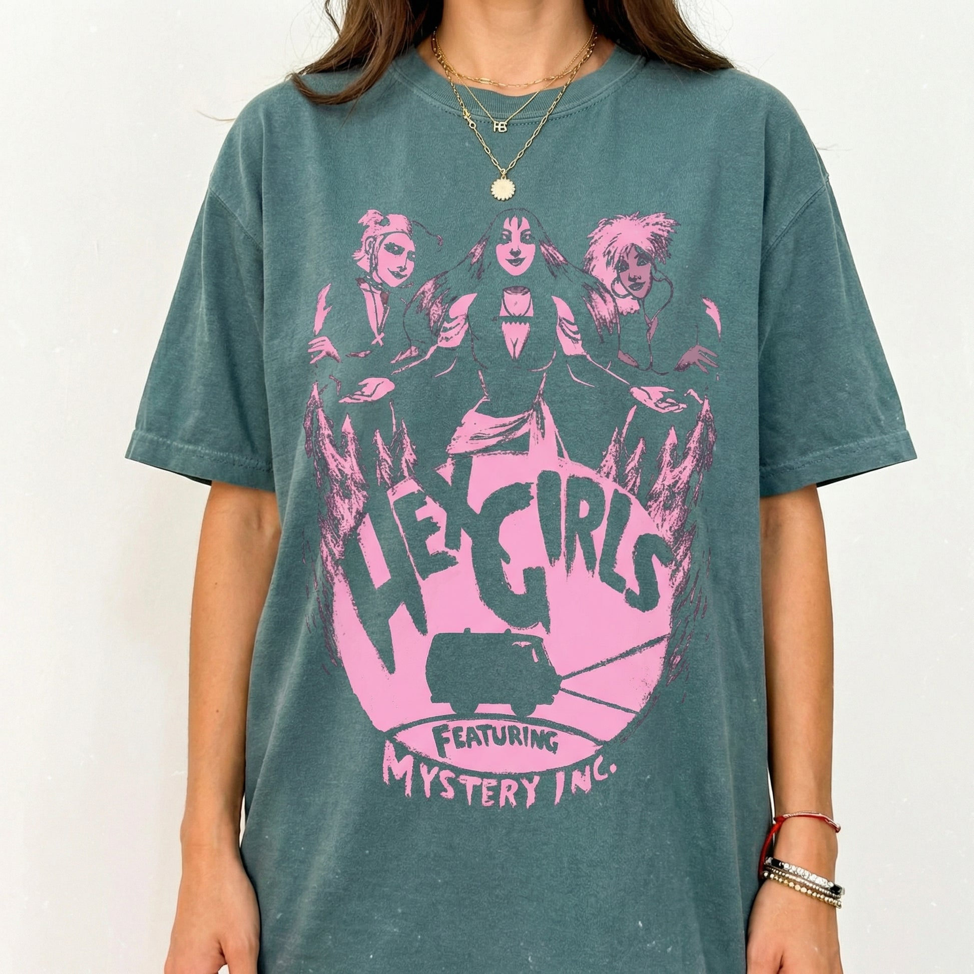 90s Goth The Hex Girls Rock Band Graphic T-Shirt – Retro Witchy Halloween Tee