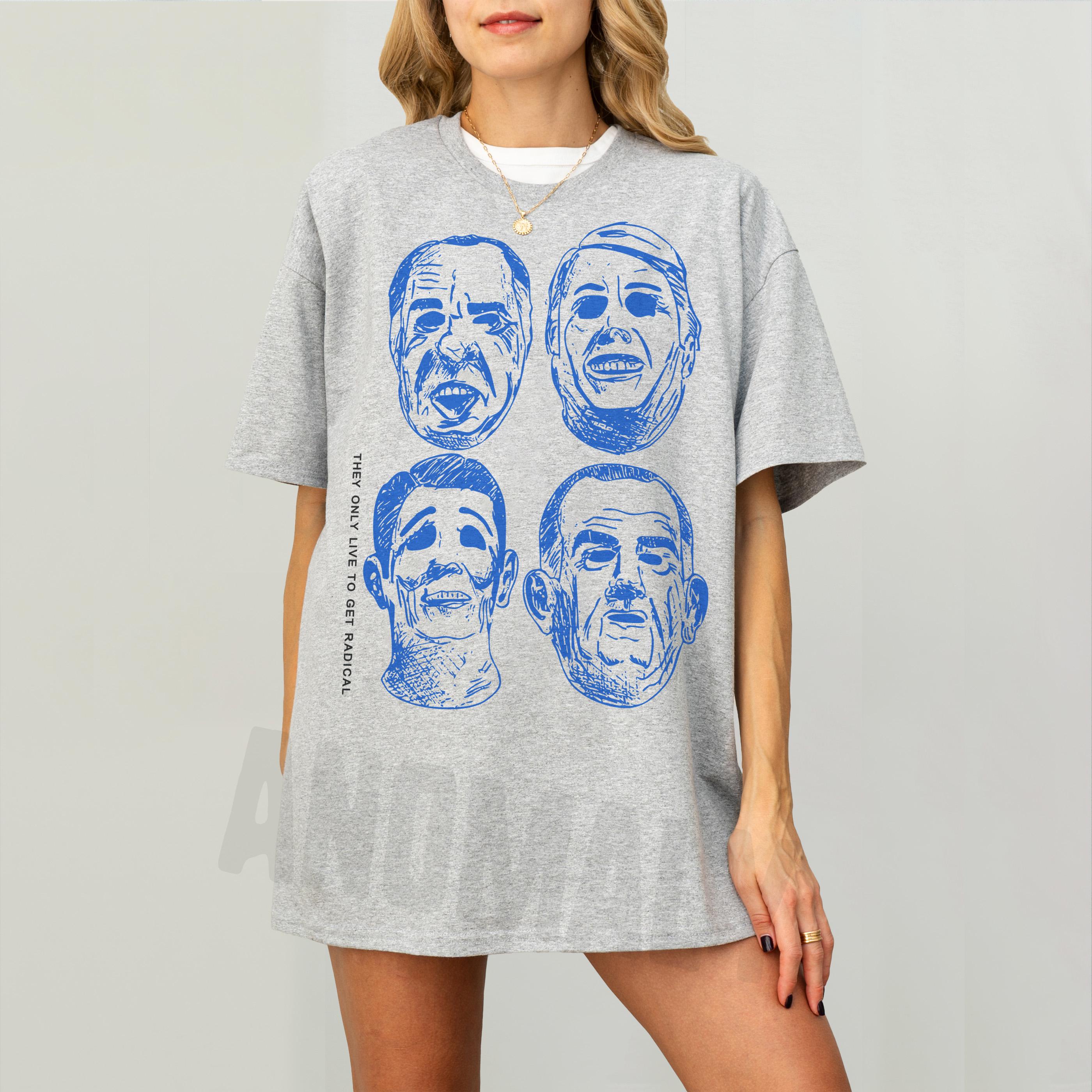 90s Action Movie T-Shirt – Bank Robbery Mask Vintage Graphic Tee